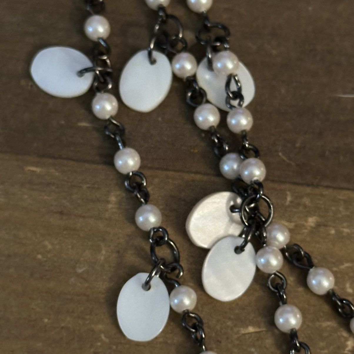 Other Multi strand layered pearl chain shell dangles necklace Size ONE SIZE - 3 Thumbnail