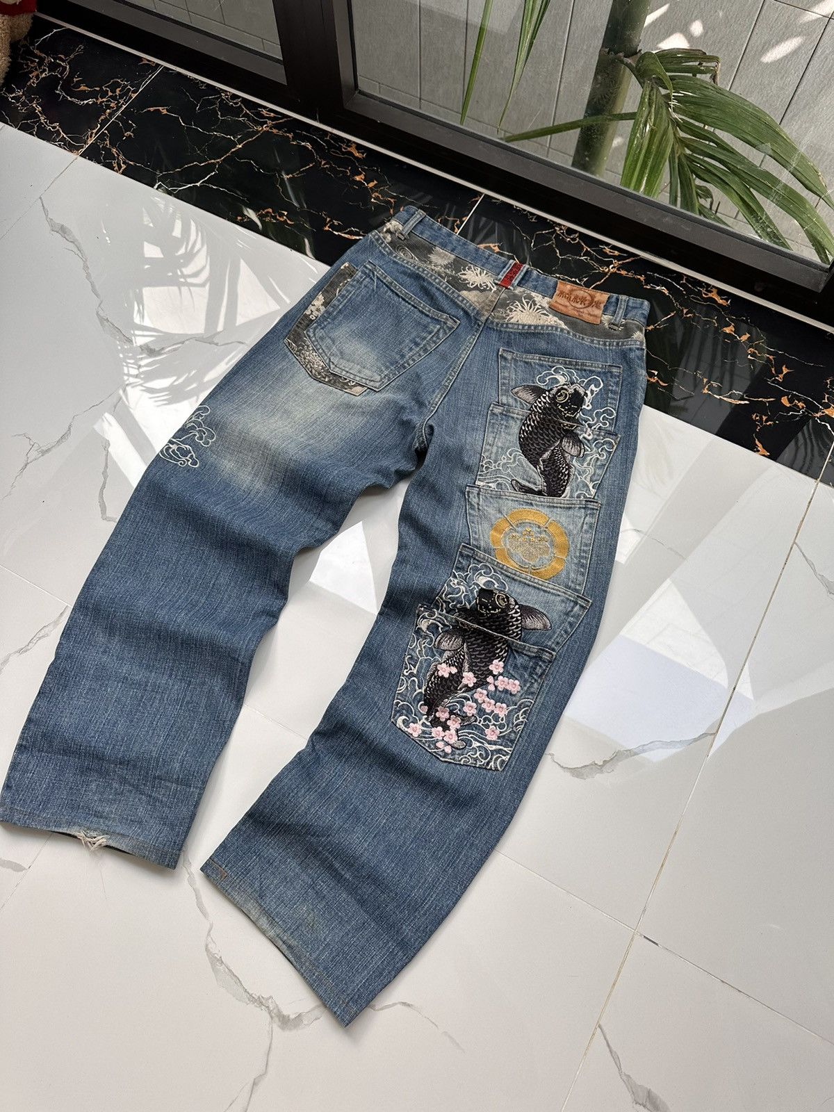 Japanese Brand × KARA × Vintage KARA KURI VINTAGE Y2K KOI FISH MULTI POCKET JEANS Size US 32 / EU 48 - 5 Thumbnail