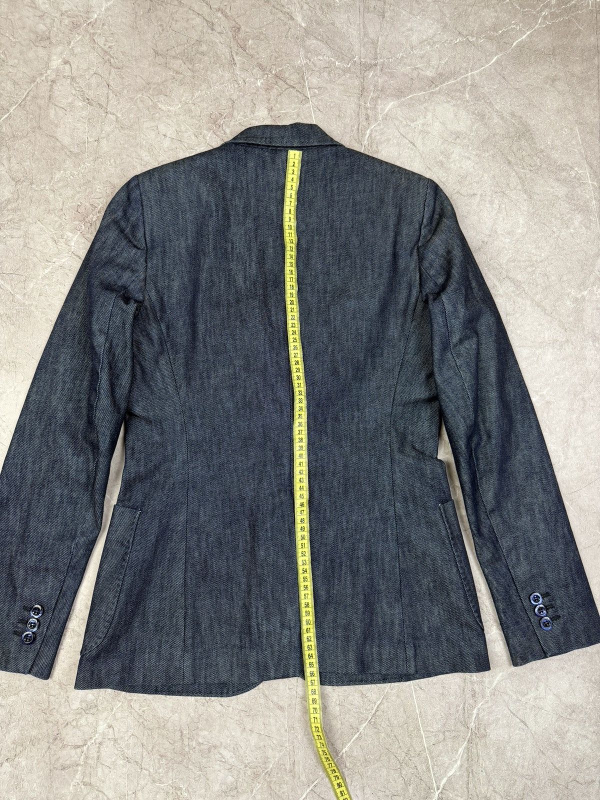 Malo Malo Italy Blue Cotton Denim Look Blazer Jacket Women's sz S Size S / US 4 / IT 40 - 15 Thumbnail