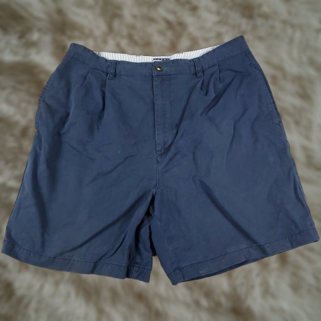 Tommy Hilfiger VINTAGE Tommy Hilfiger Shorts Men Size 36 Blue Chino Pleated Casual Denim Size US 36 / EU 52 - 1 Thumbnail