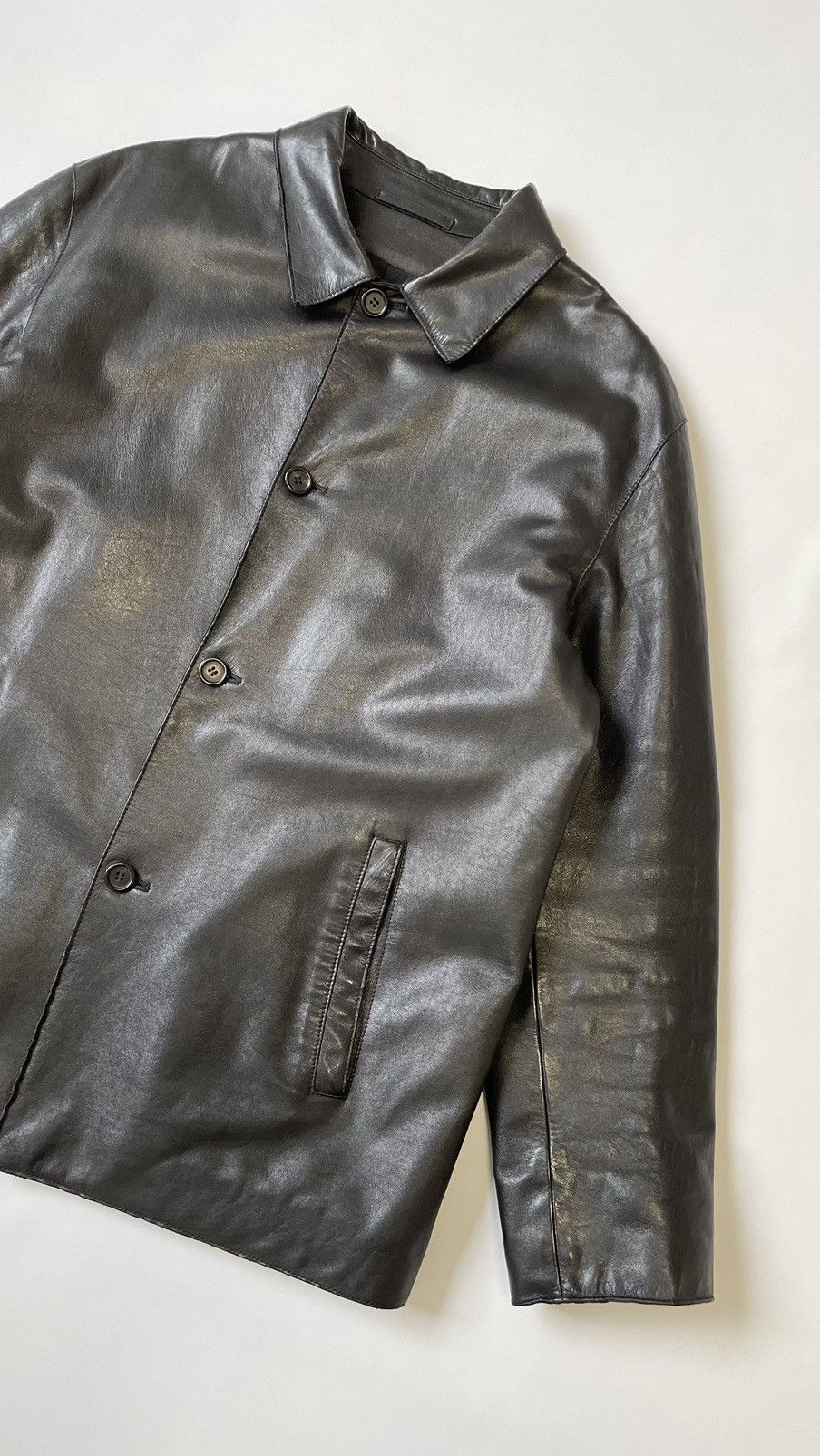 Prada A/W 2000 Black Leather Jacket Size US M / EU 48-50 / 2 - 3 Thumbnail