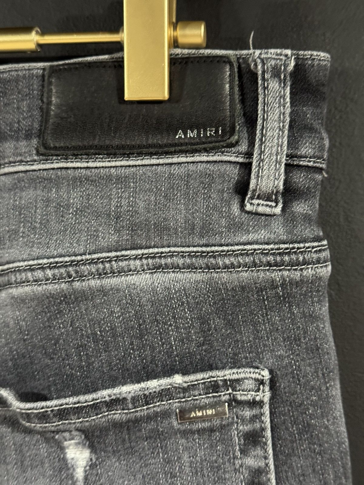 Amiri Amiri Grey Shotgun Distressed Stacked Denim Jeans 34 Size US 34 / EU 50 - 12 Thumbnail