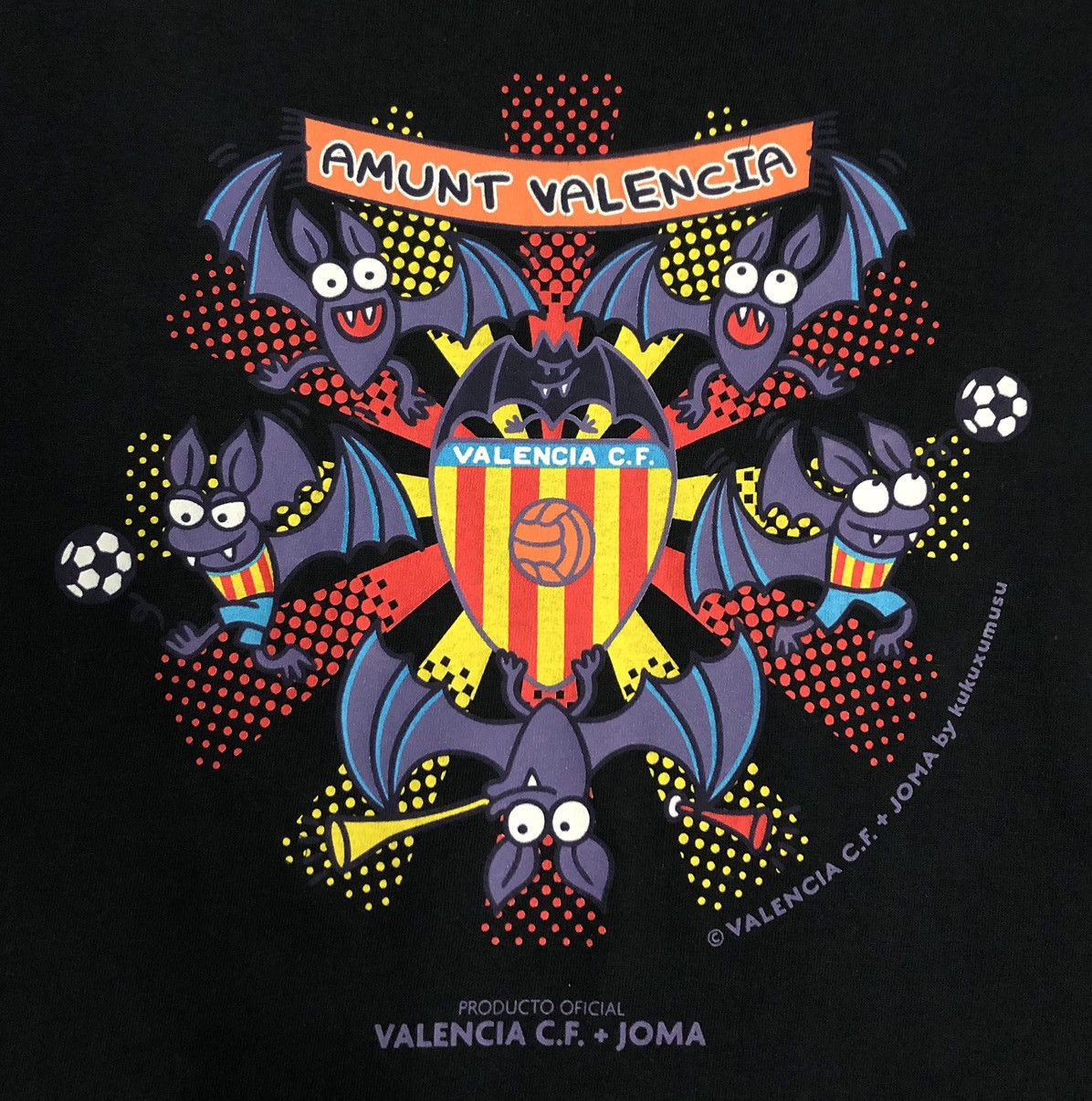 Vintage Kukuxumusu Marrazki Fabrika Valencia C.F. + Joma T-Shirt Size US XL / EU 56 / 4 - 3 Thumbnail