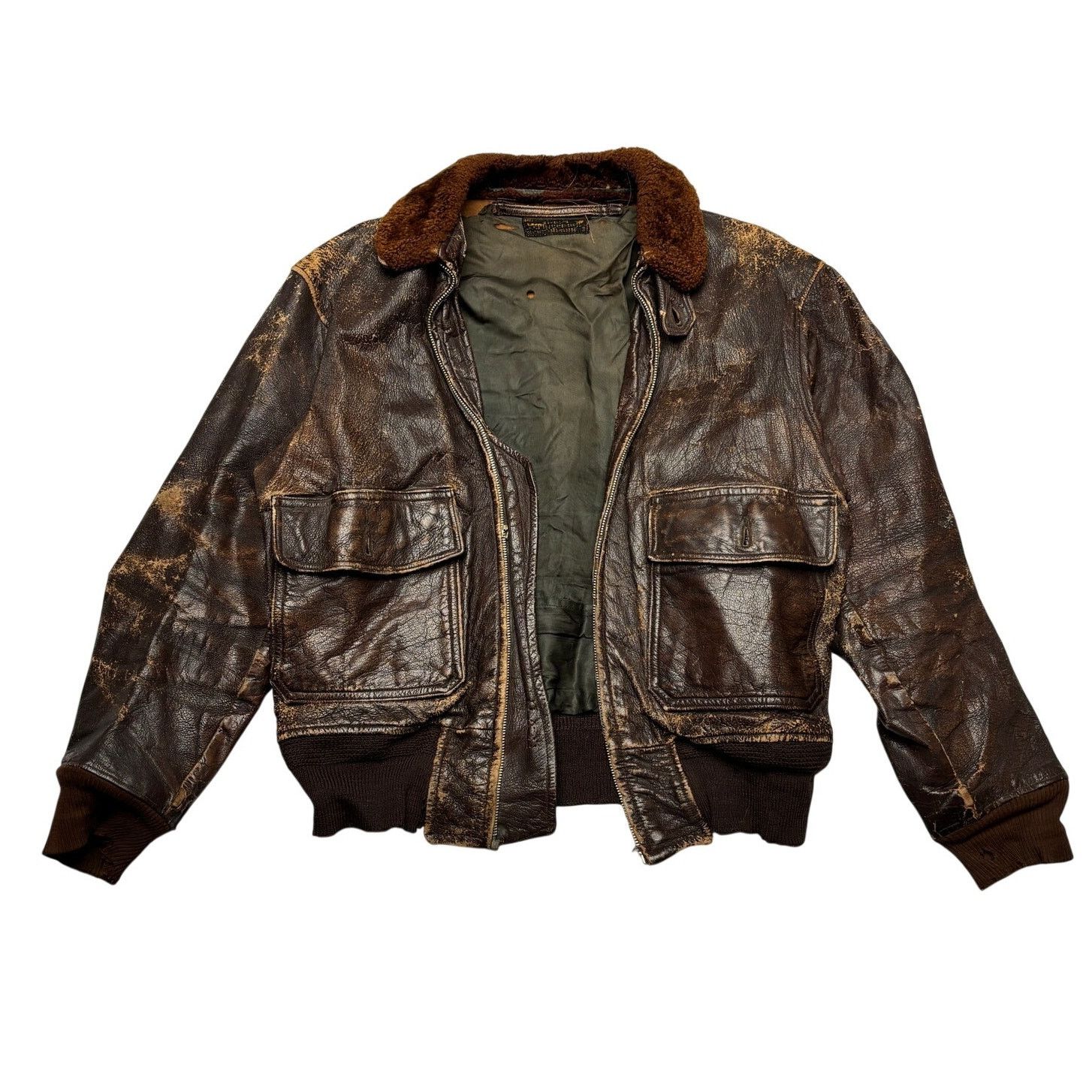 Vintage Vintage 50s USN G-1 Leather Flight Jacket L.W. Foste Size US M / EU 48-50 / 2 - 1 Thumbnail