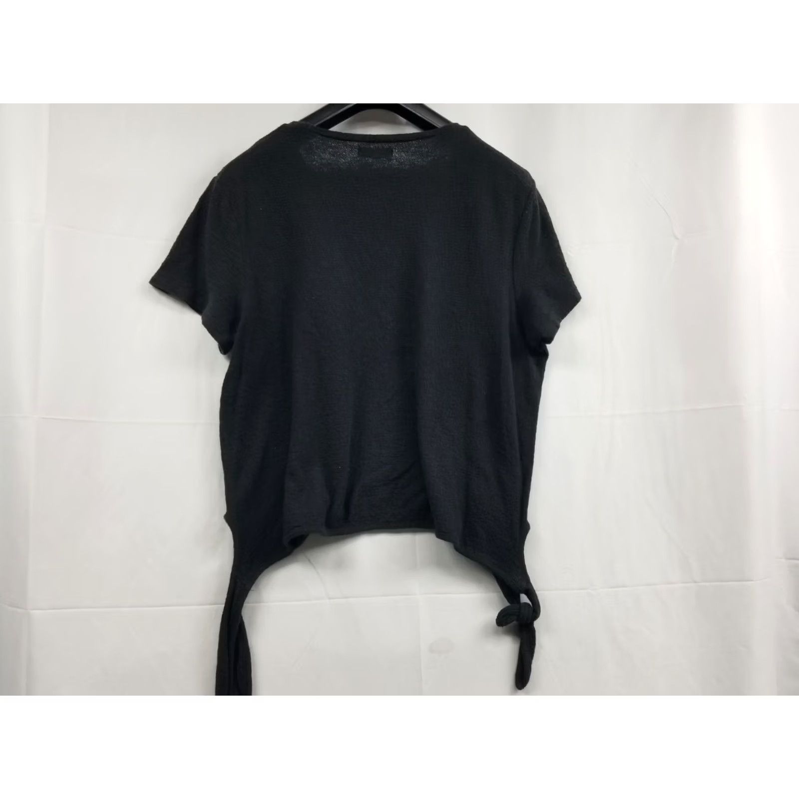 Madewell Madewell Womens XL Black Round Neck Long Sleeve Tie Blouse Lagenlook Minimalist Top Size XL / US 12-14 / IT 48-50 - 2 Thumbnail