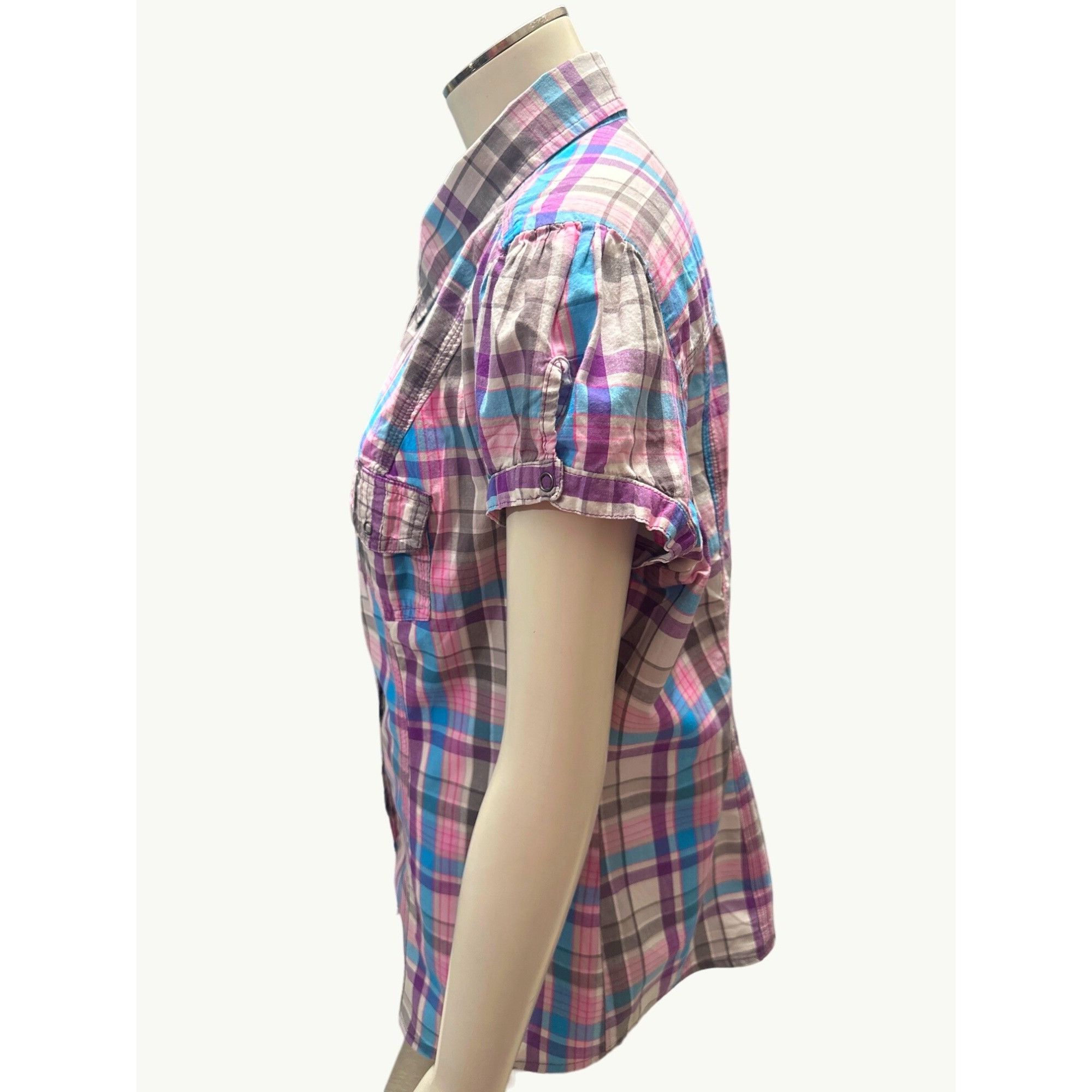 Arizona Jean Co. Arizona Jean Company Plaid Short Sleeve Button Up Shirt XL A Size XL / US 12-14 / IT 48-50 - 2 Thumbnail