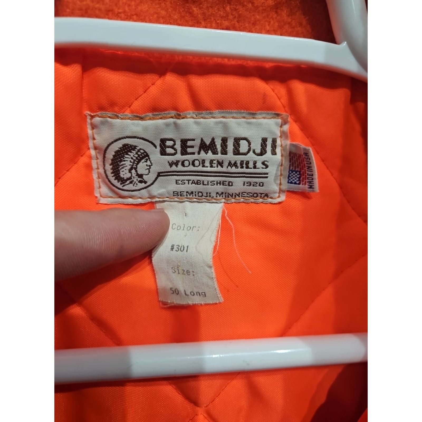 Vintage VINTAGE Bemidji Woolen Mills USA 100% Wool 301 Orange Coat Jacket Mens Size 50 Long Size US M / EU 48-50 / 2 - 4 Thumbnail