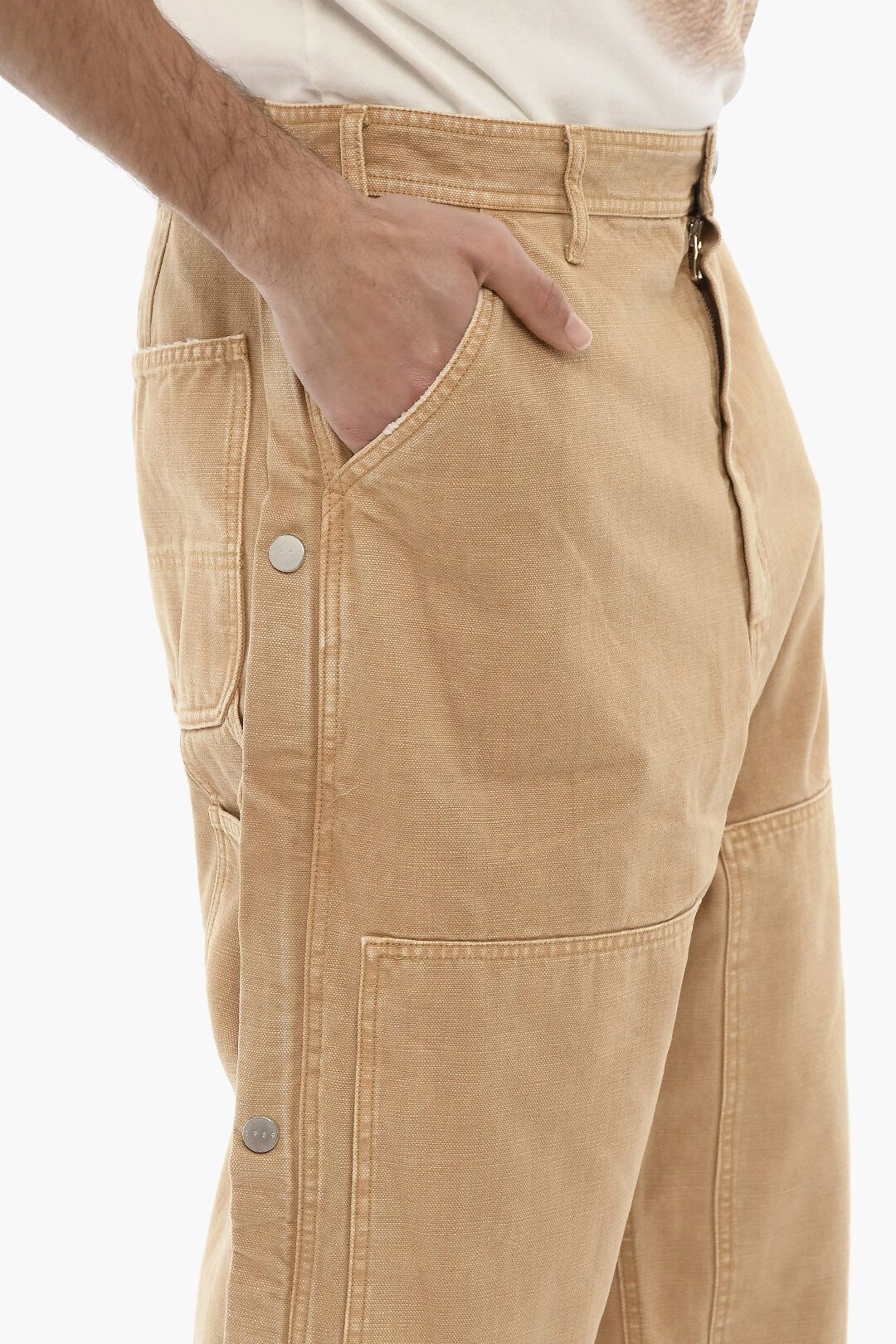 1989 STUDIO og1mm0325 Side Zip Straight Leg Pant in Brown Size US 34 / EU 50 - 2 Thumbnail