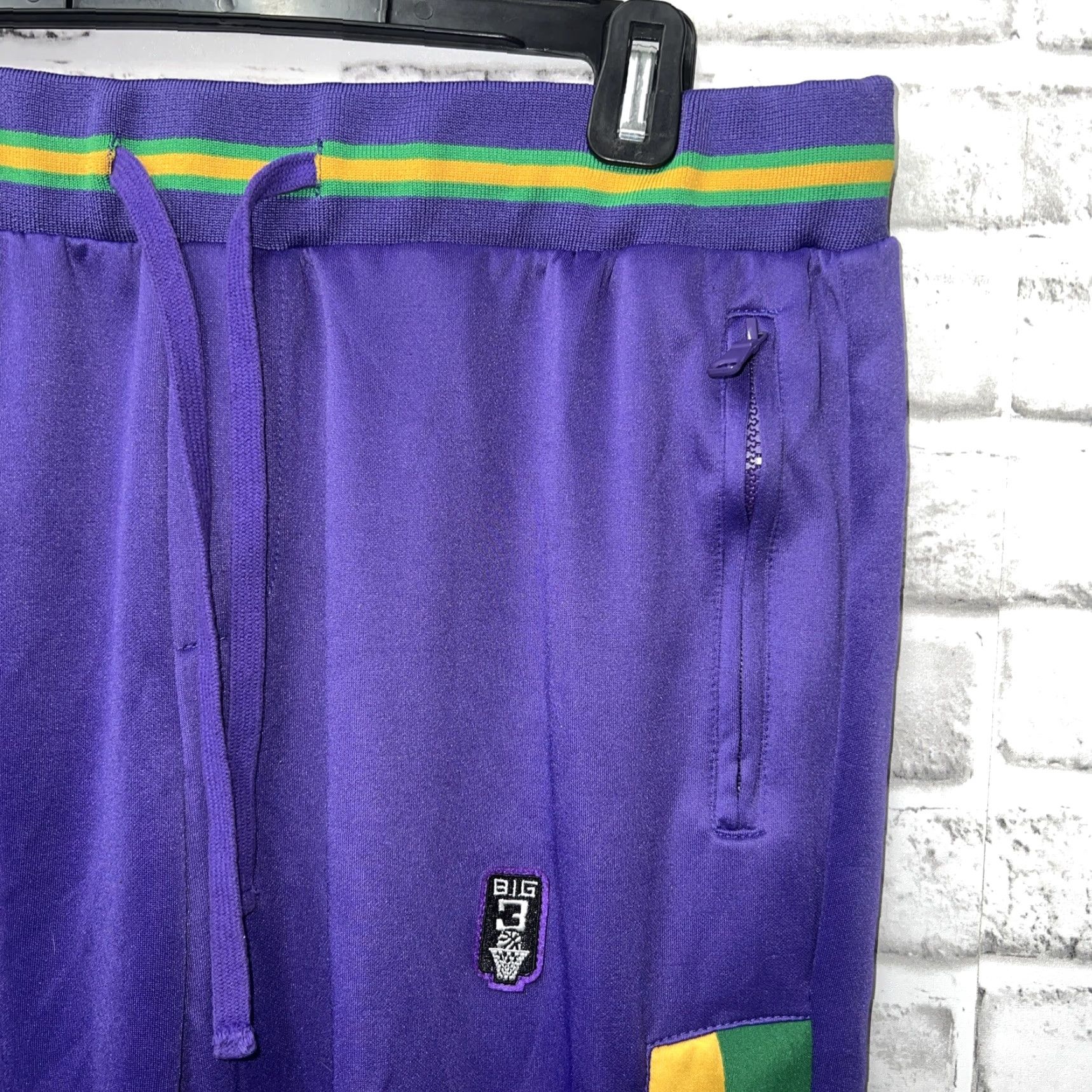 Vintage VINTAGE Big 3 Sweatpants Mens L Purple Striped Activewear Pants Size US 33 - 2 Thumbnail