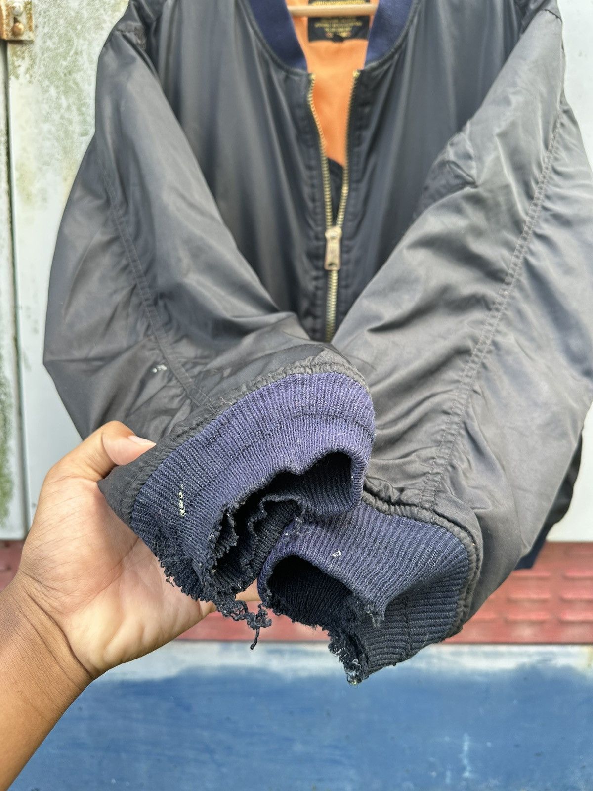 Vintage 🪖Vintage THRASHED MA-1 Man Intermediate Bomber Jacket Size US M / EU 48-50 / 2 - 10 Thumbnail