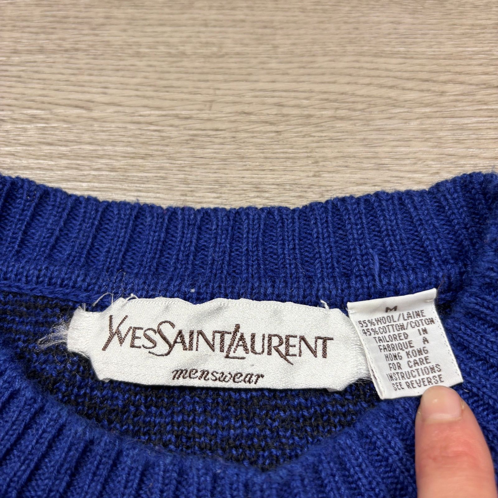 Vintage × Yves Saint Laurent VTG Yves Saint Laurent Wool 3D Stripe Sweater Men's Medium Size US M / EU 48-50 / 2 - 4 Thumbnail