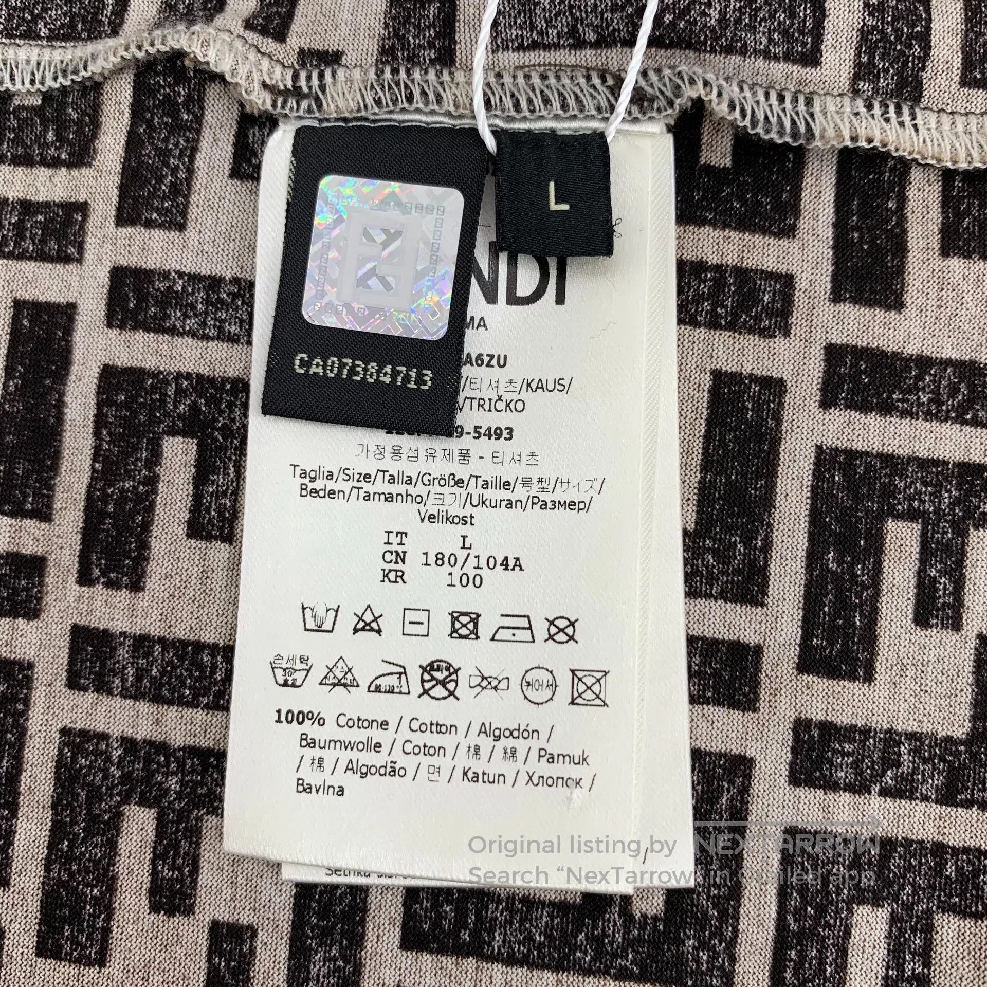 Fendi FENDI Dark Brown Double F Monogram Printed Cotton Crew Nec Size US L / EU 52-54 / 3 - 6 Thumbnail
