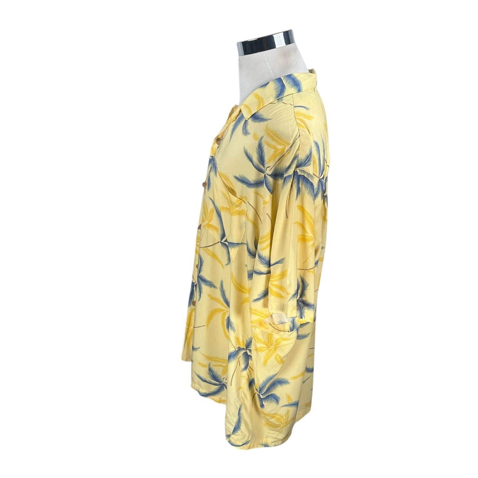 Paradise Found Vintage Paradise Found Hawaiian Shirt XXL Yellow Palm 80s Size US XXL / EU 58 / 5 - 4 Thumbnail