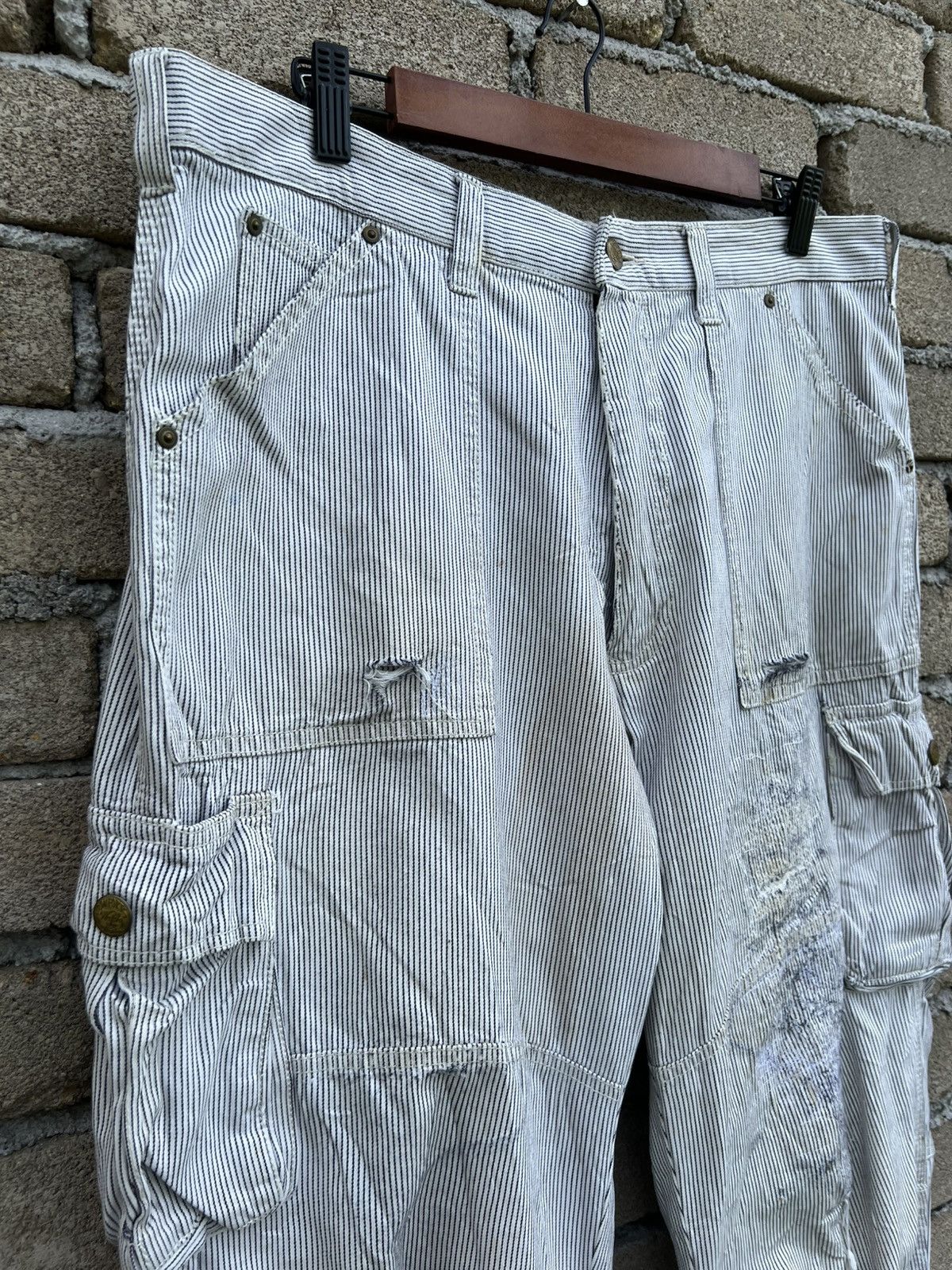 Japanese Brand Dogman Hickory Stripe Workwear Pants Waist 36" Size US 36 / EU 52 - 6 Thumbnail