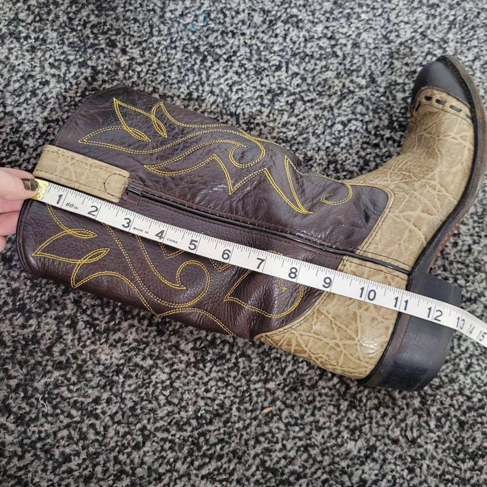Vintage Double H Wingtip Tan & Brown Cowboy Boots, size 9D Size US 9 / EU 42 - 10 Thumbnail