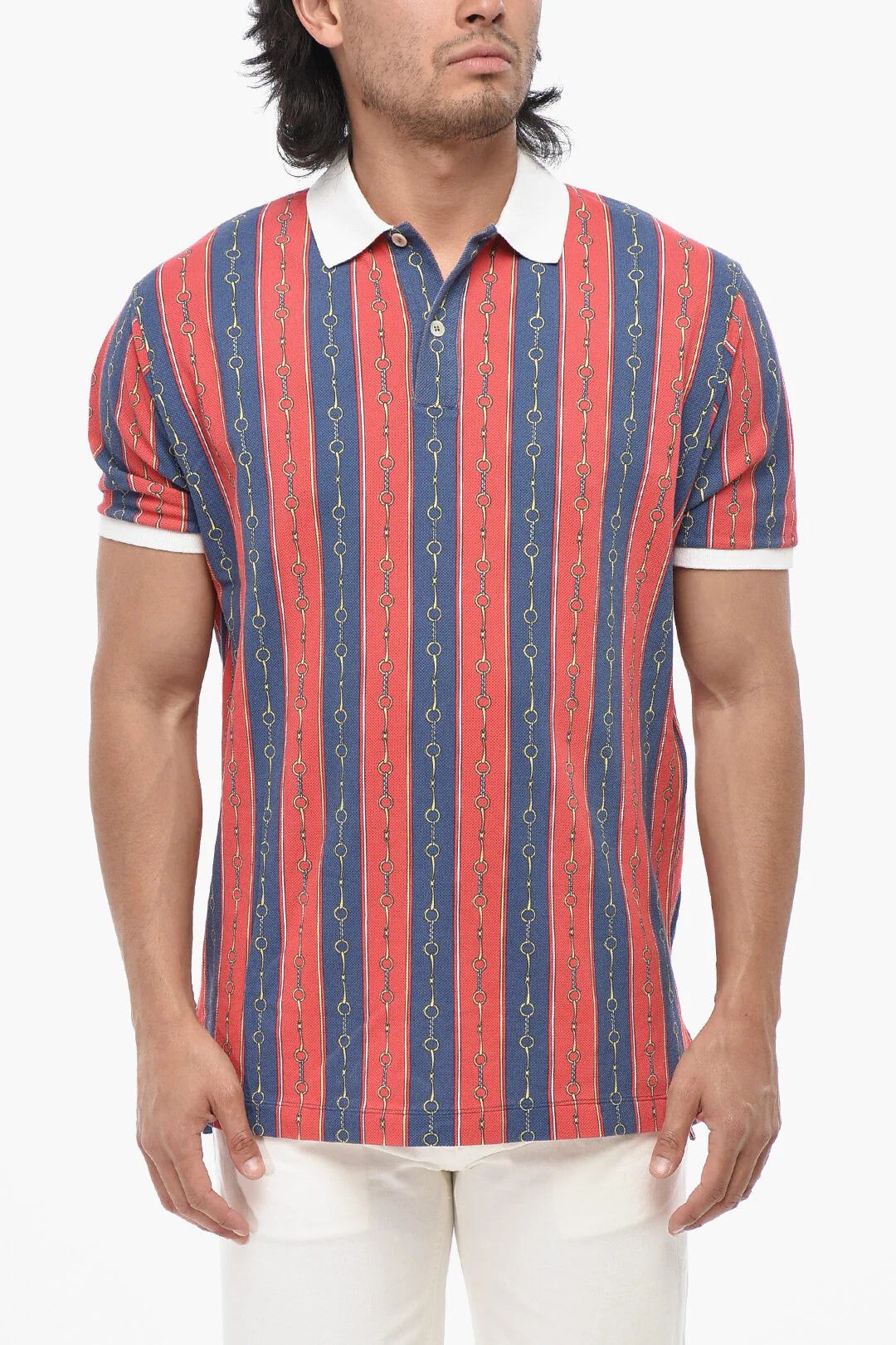 Gucci og1mm0426 Two-Button Polo Shirt in Red Size US M / EU 48-50 / 2 - 1 Thumbnail