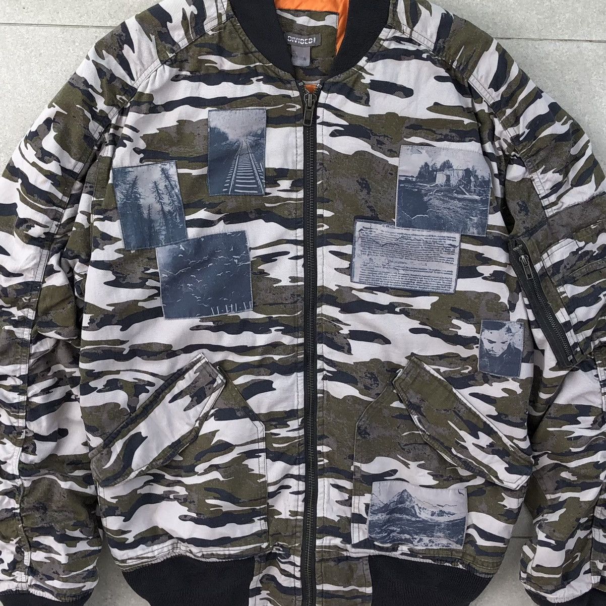 Japanese Brand VTG Divided Camo Bomber Jacket Raf Simons Archive Inspired Size US XL / EU 56 / 4 - 2 Thumbnail