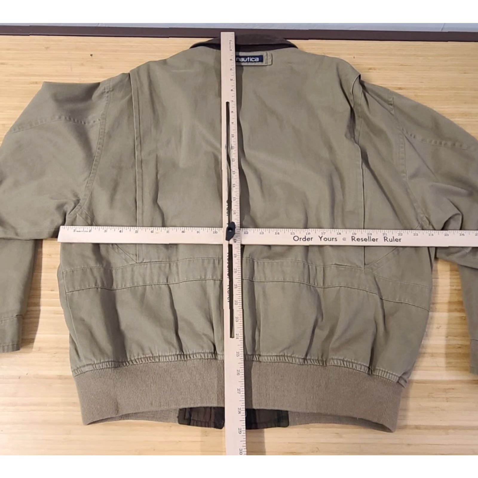 Nautica VINTAGE Nautica Work Jacket Khaki Beige 90s L Mens Large Cotton Canvas Zip Zipper Button Shirt? Size US L / EU 52-54 / 3 - 6 Thumbnail