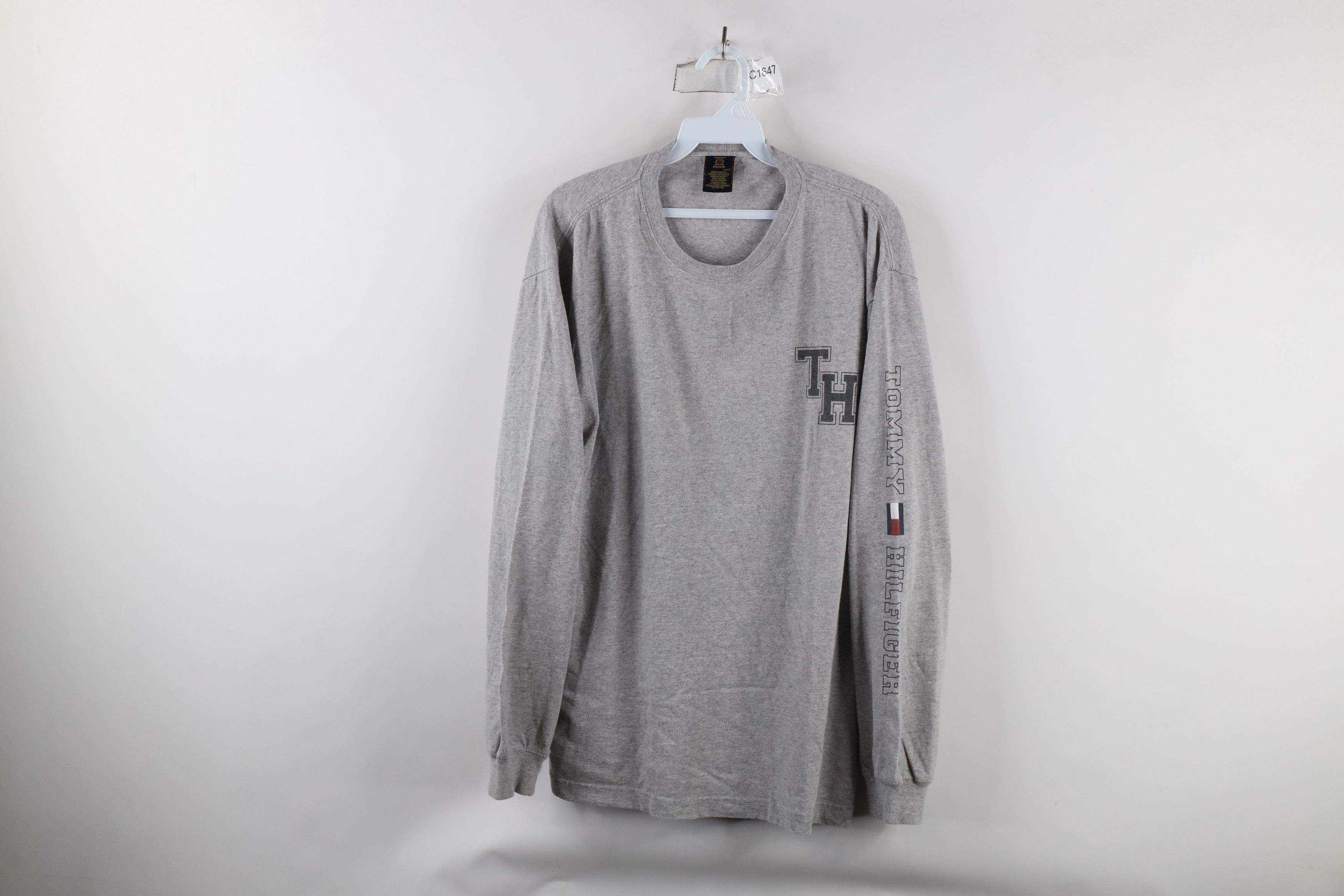 Tommy Hilfiger × Vintage Vintage 90s Tommy Hilfiger Out Long Sleeve T-Shirt Gray Size US L / EU 52-54 / 3 - 1 Thumbnail