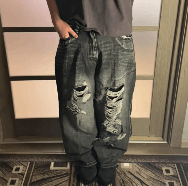 Japanese Brand Oversized Pattern Printing Old Baggy Jeans Size US 36 / EU 52 - 5 Thumbnail