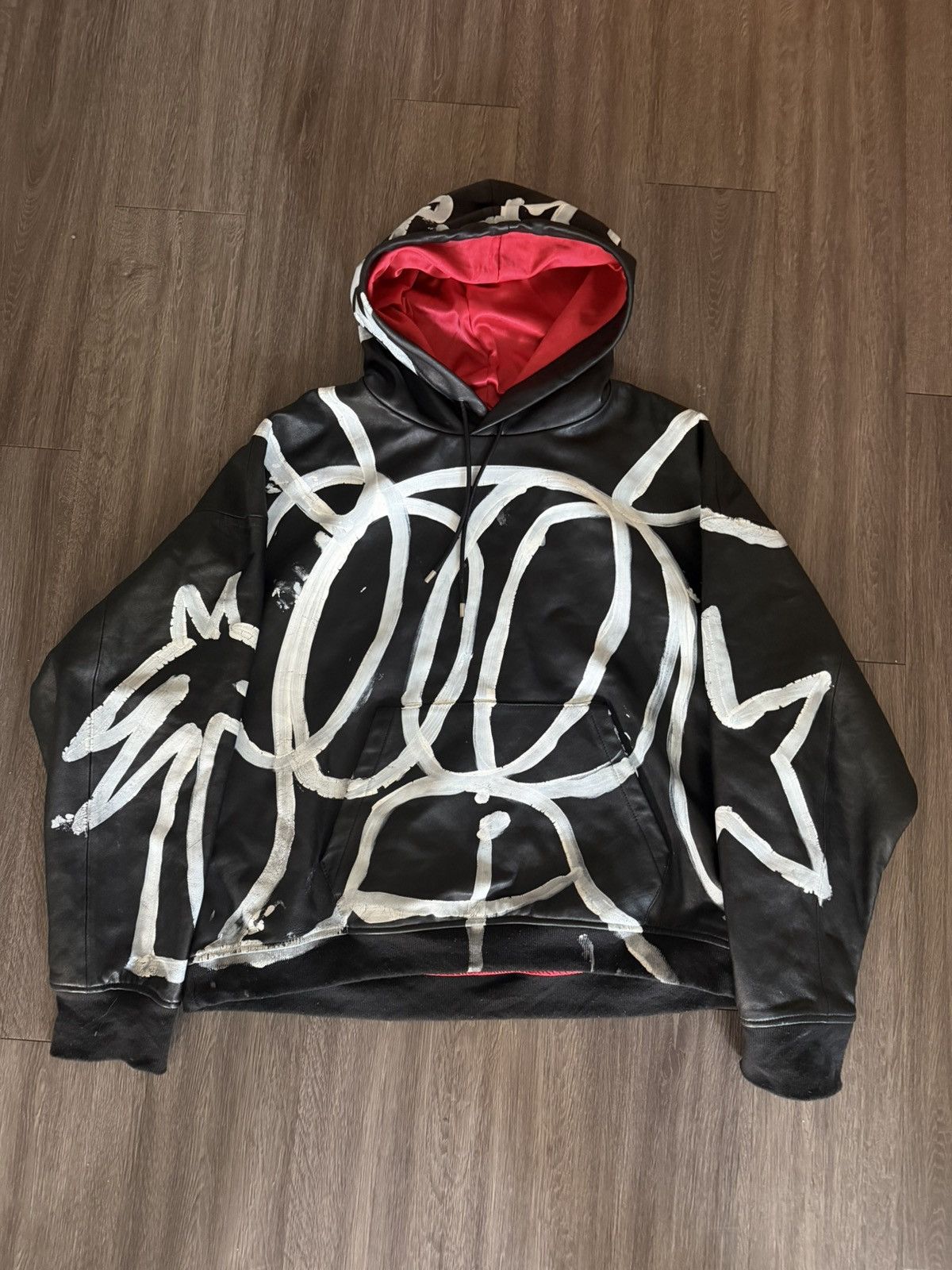 Skoloct Skoloct hand painted leather hoodie Size US L / EU 52-54 / 3 - 1 Thumbnail