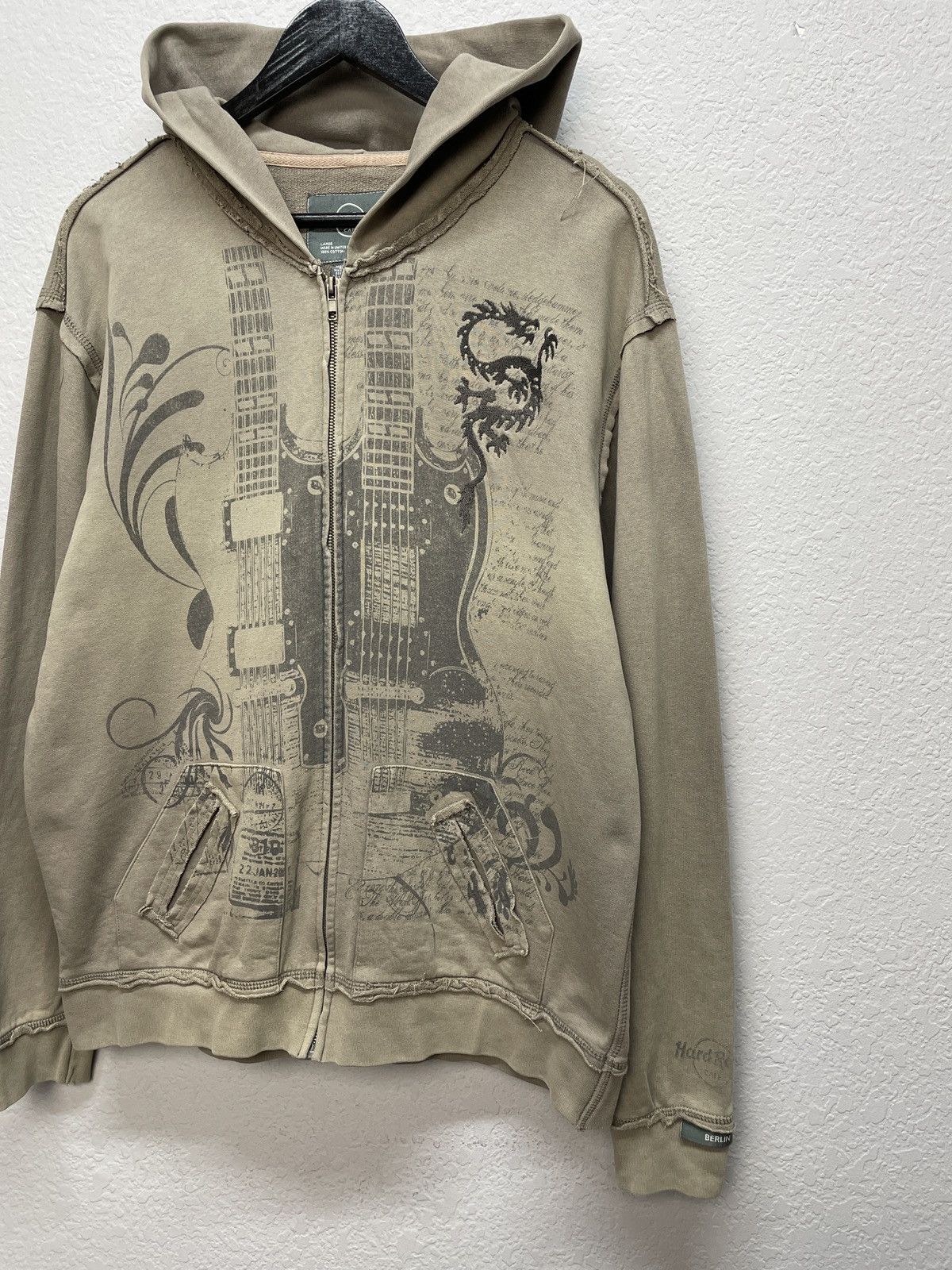 Hard Rock Cafe Vintage Y2K Hard Rock Cafe Berlin Over Print Zip Hoodie Size US L / EU 52-54 / 3 - 7 Thumbnail