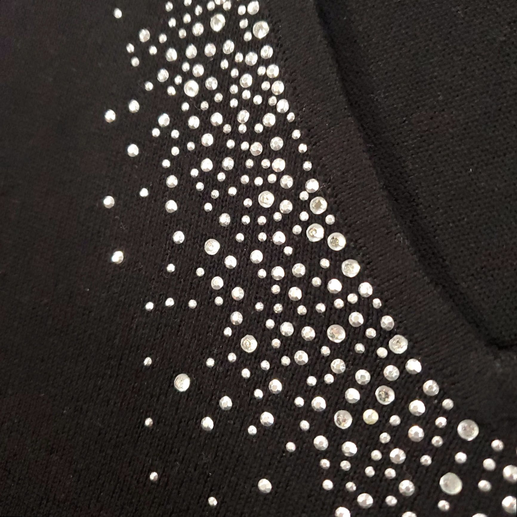 Quacker Factory VINTAGE Quacker Factory Blouse Shirt 1X Black Rhinestone V Neck Pullover Womens Size XL / US 12-14 / IT 48-50 - 5 Thumbnail