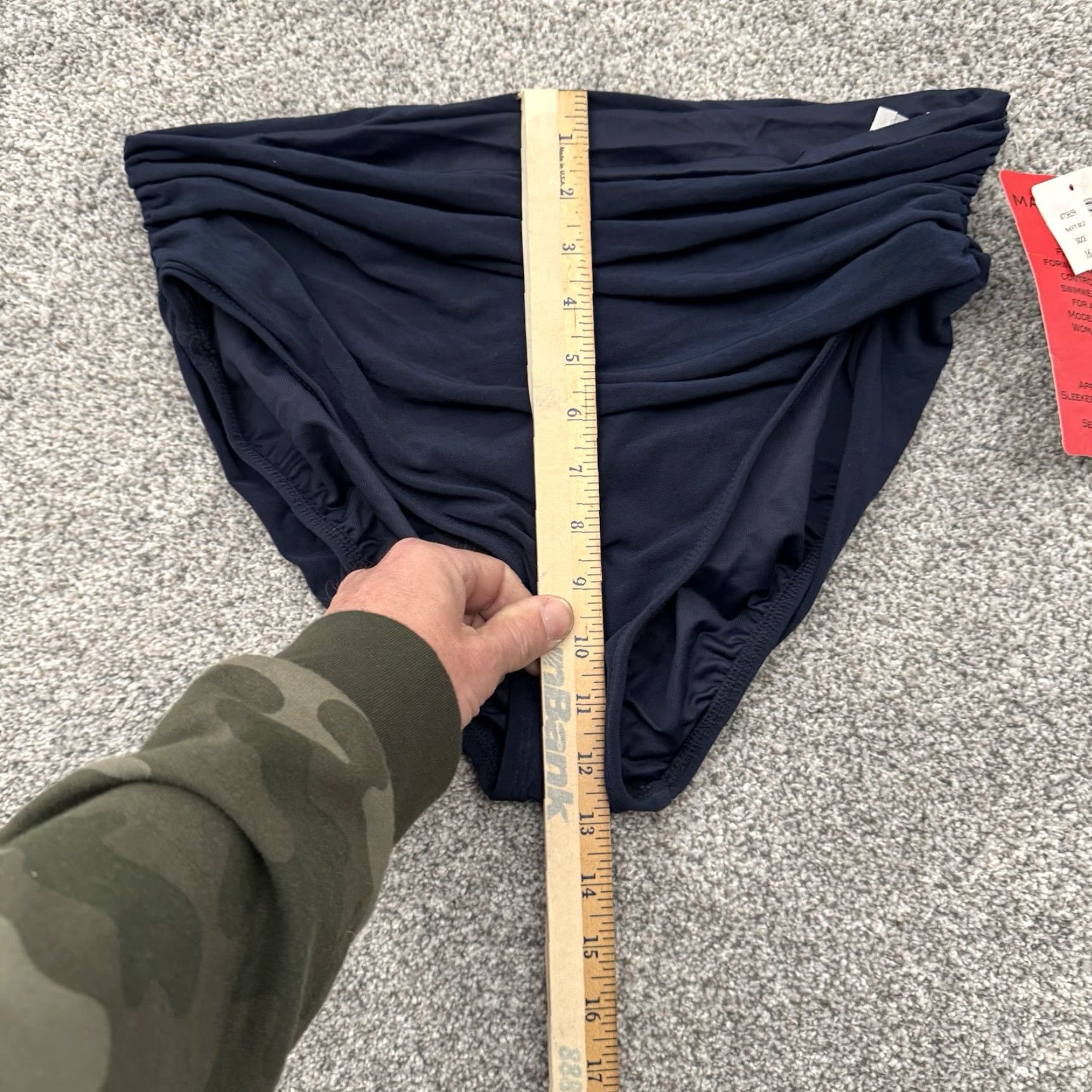 Vintage Magicsuit Swim Bottoms Womens Size 16 Ruched High-Waisted Tummy Control Blue Beach Retro 80s Womens Bottoms Size 38" / US 16 / IT 52 - 6 Thumbnail