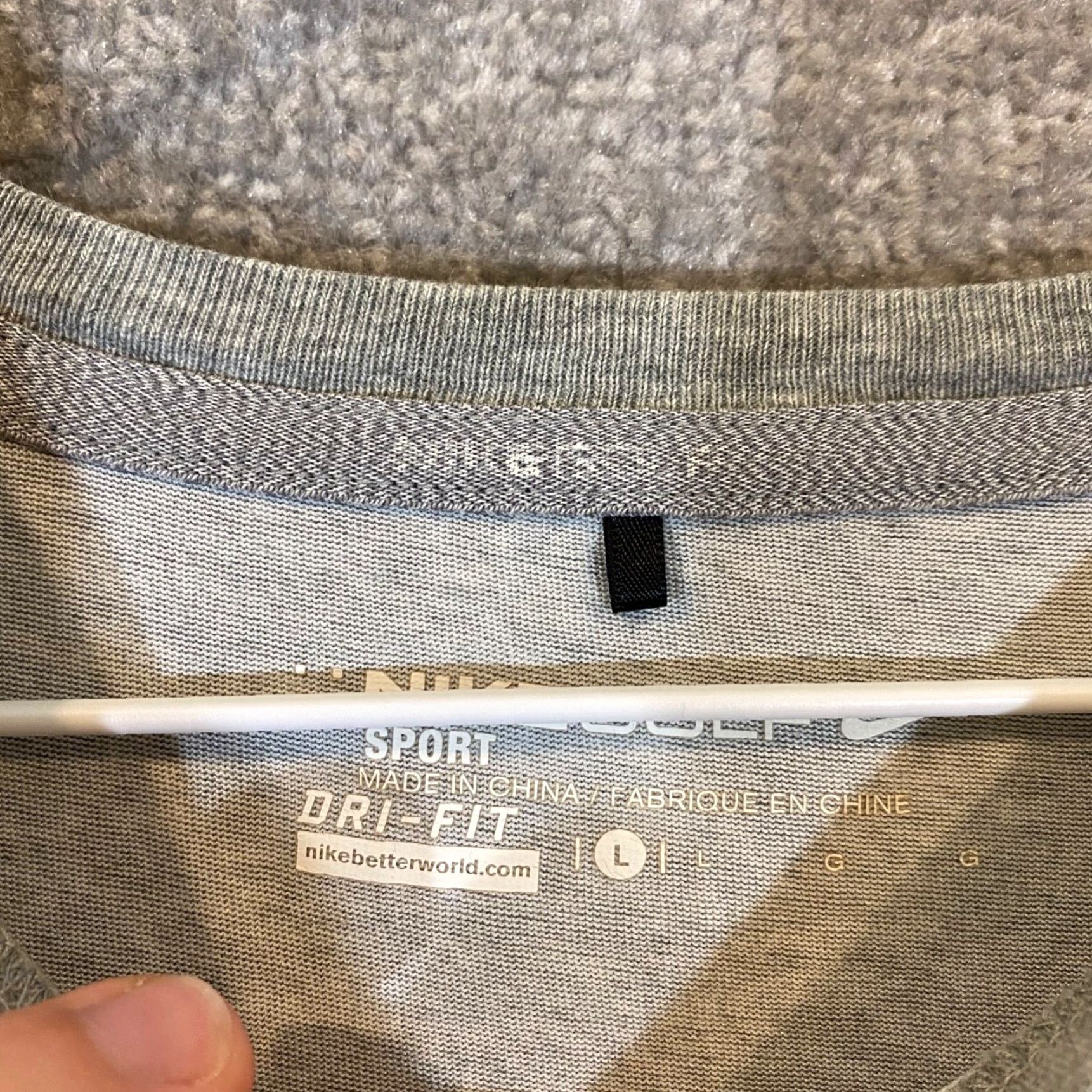 Nike Nike Shirt Mens Large Gray Dri-Fit S/S Check Swoosh Tee Sport Size US L / EU 52-54 / 3 - 3 Thumbnail