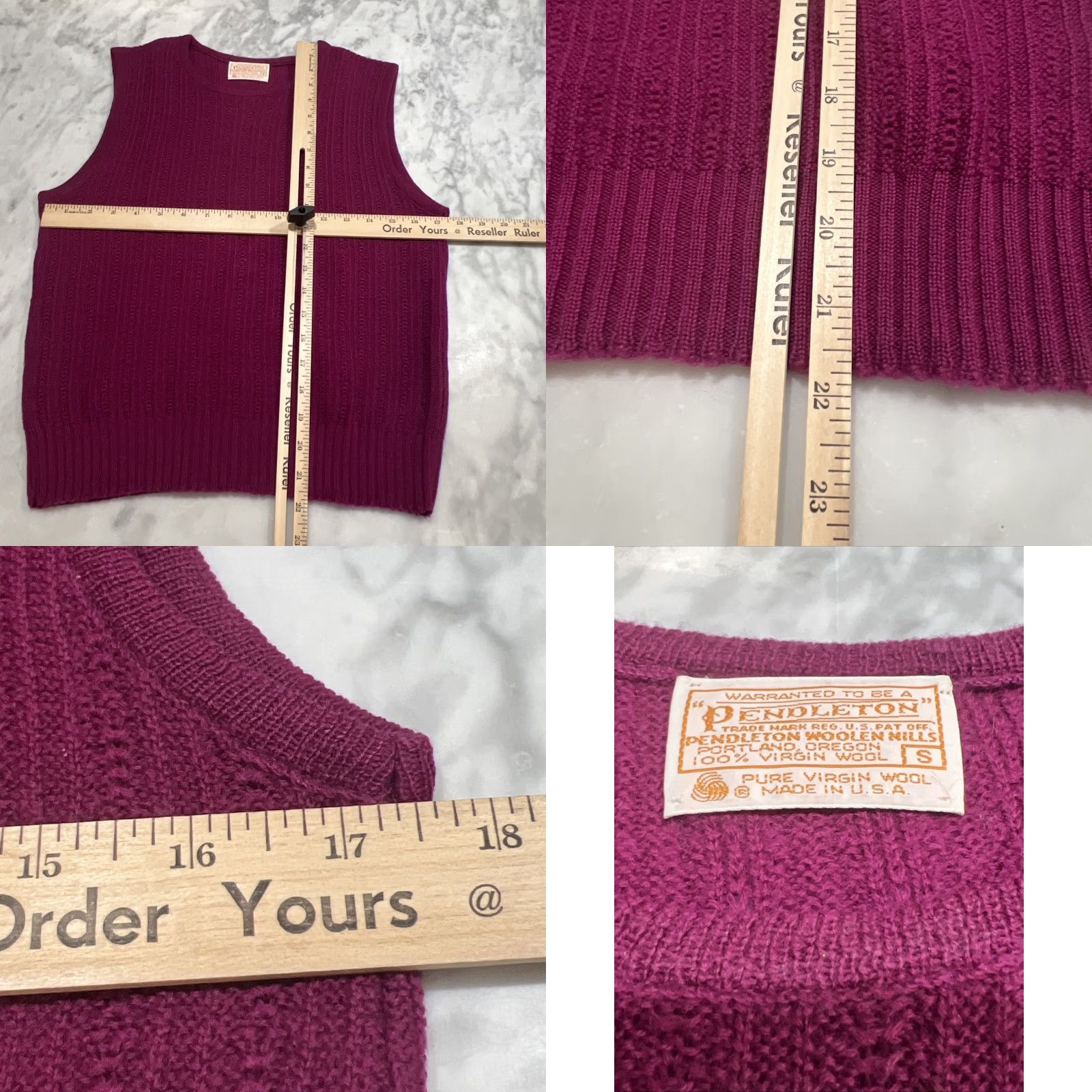 Pendleton VINTAGE Pendleton Virgin Wool Sweater Vest Womens Small Pullover Purple ish Size S / US 4 / IT 40 - 8 Thumbnail