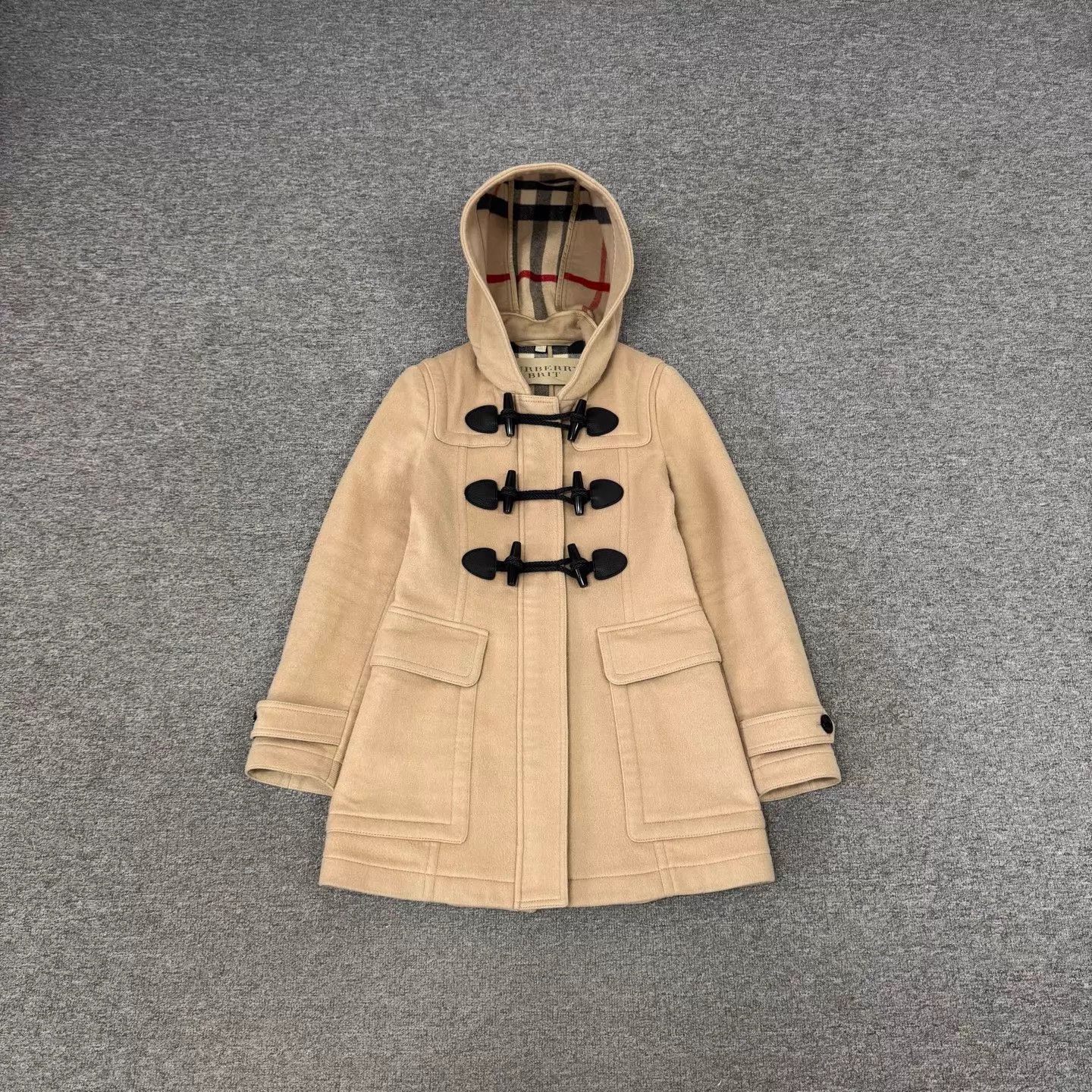 Burberry Burberry Horn Button Wool Hooded Coat UK6 Mint Size XS / US 0-2 / IT 36-38 - 1 Thumbnail