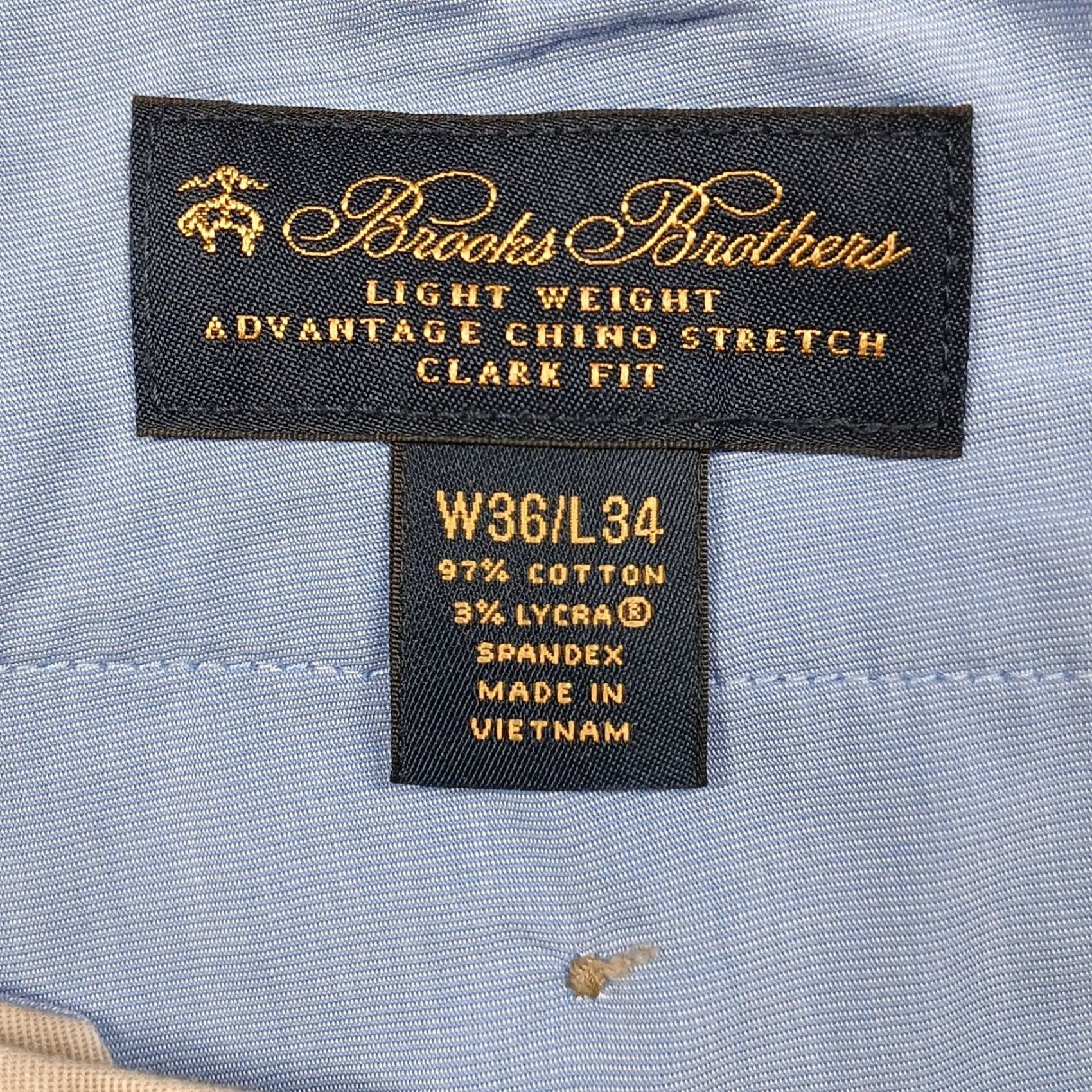 Brooks Brothers Brooks Brothers Clark Fit Stretch Chino Pants Men 36x34 Khaki Beige Flat Front 5-Pocket Business Casual Size US 36 / EU 52 - 4 Thumbnail