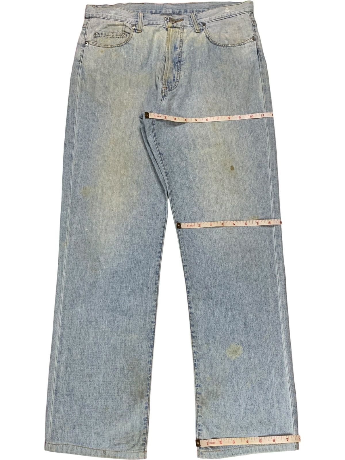 Polo Ralph Lauren Vintage / Y2K RRL Ralph Lauren Mud Wash Distress Loose Jeans Size US 33 - 13 Thumbnail