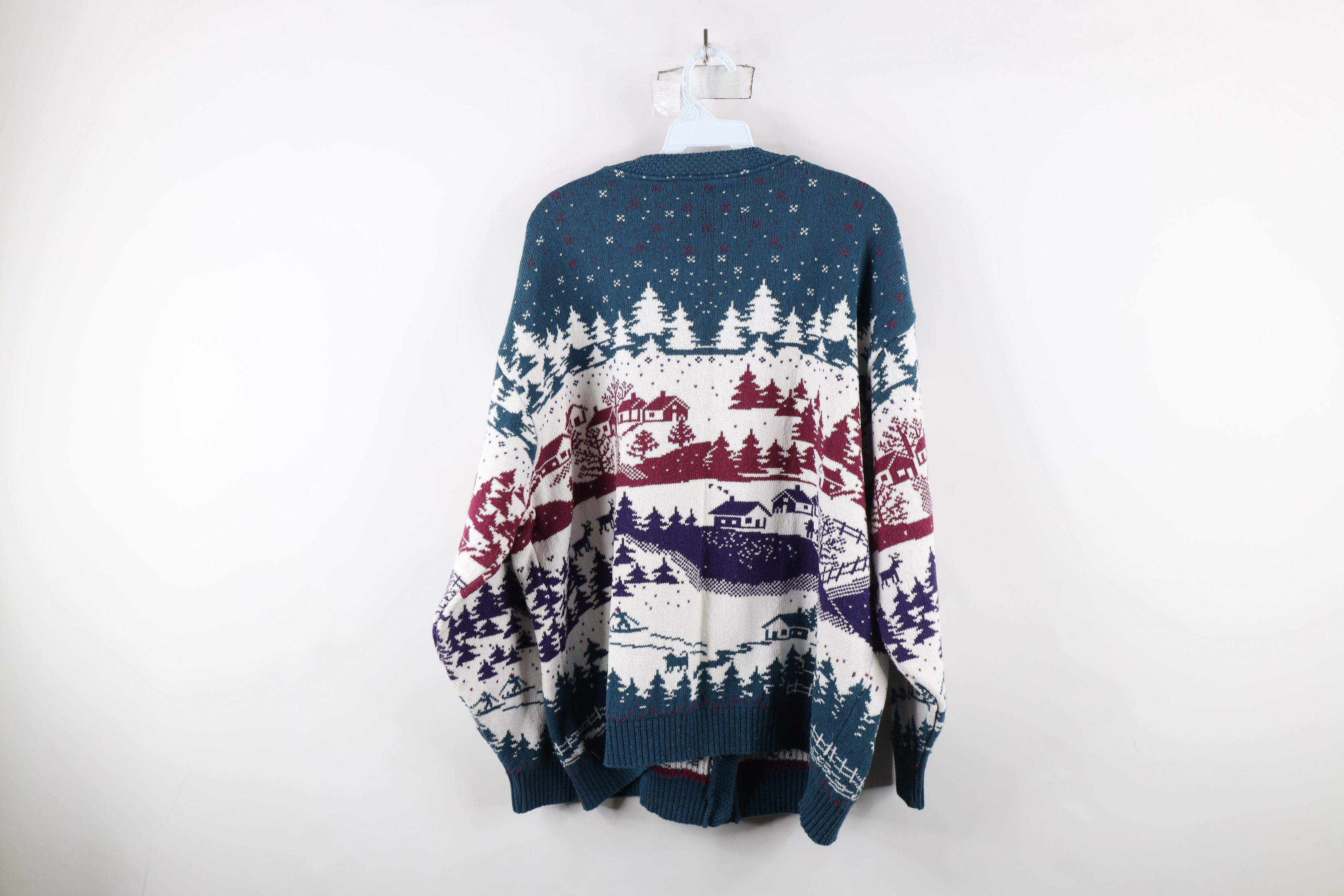 Vintage Vintage 90s Streetwear All Over Print Knit Cardigan Sweater Size XL / US 12-14 / IT 48-50 - 8 Thumbnail