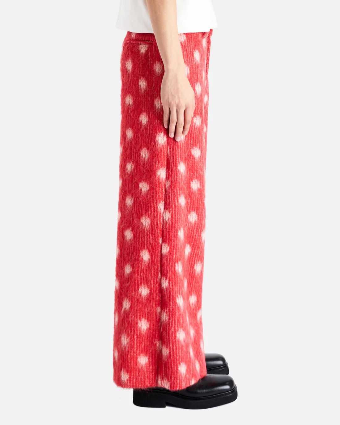 Marni o1w1db11124 Brushed Dots Tulip Wool Trouser in Red Size US 32 / EU 48 - 2 Thumbnail