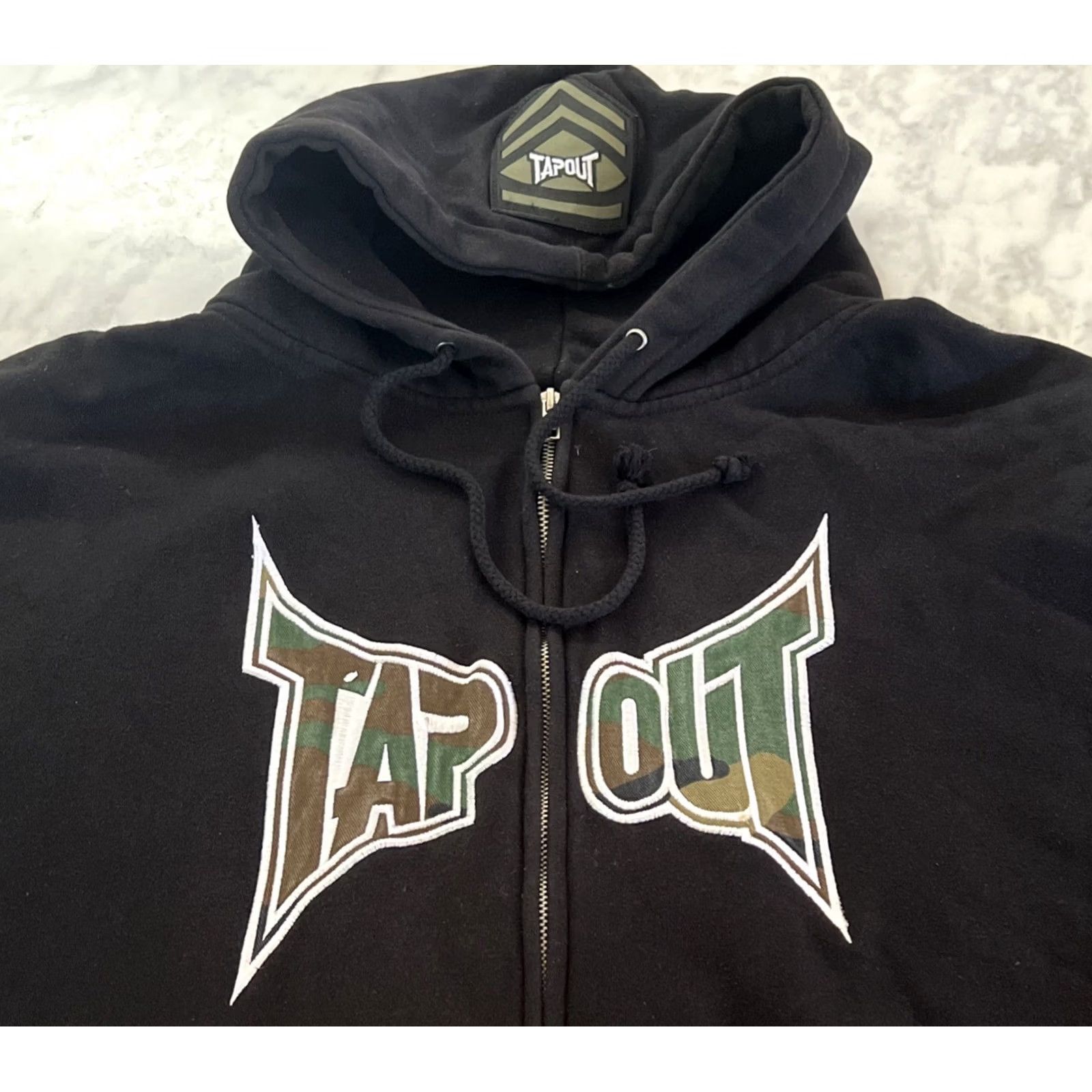 Tapout VINTAGE Tapout Hoodie Full Zip Sweatshirt Mens 3XL MMA Camo Y2K Cotton USA Black Size US XXL / EU 58 / 5 - 3 Thumbnail