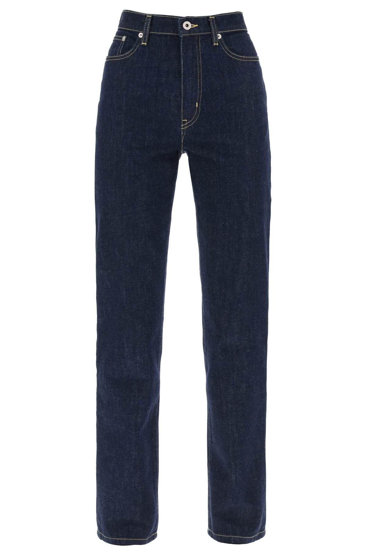 image of Kenzo Asagao Regular Fit Jeans in Rinse Blue Denim, Women's (Size 26)