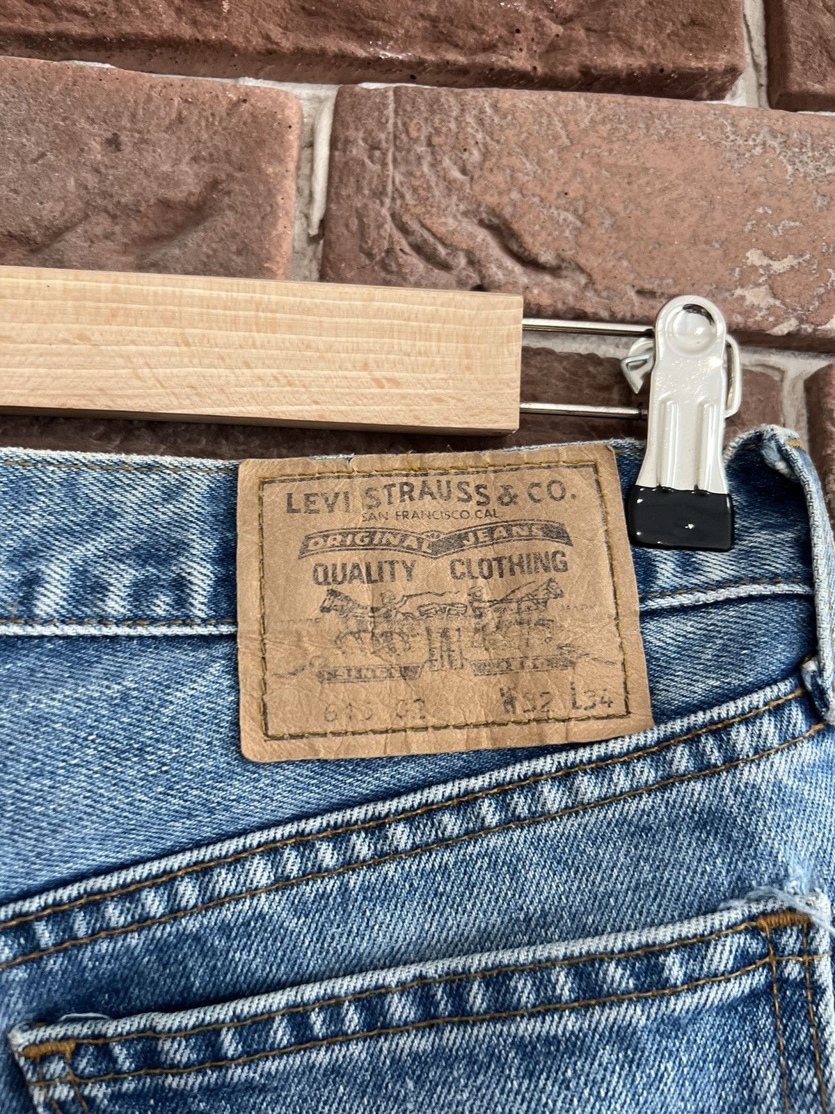 Levi's 1996 Vintage 90s Levis Orange Tab 615 Denim Washed Blue Size US 32 / EU 48 - 7 Thumbnail