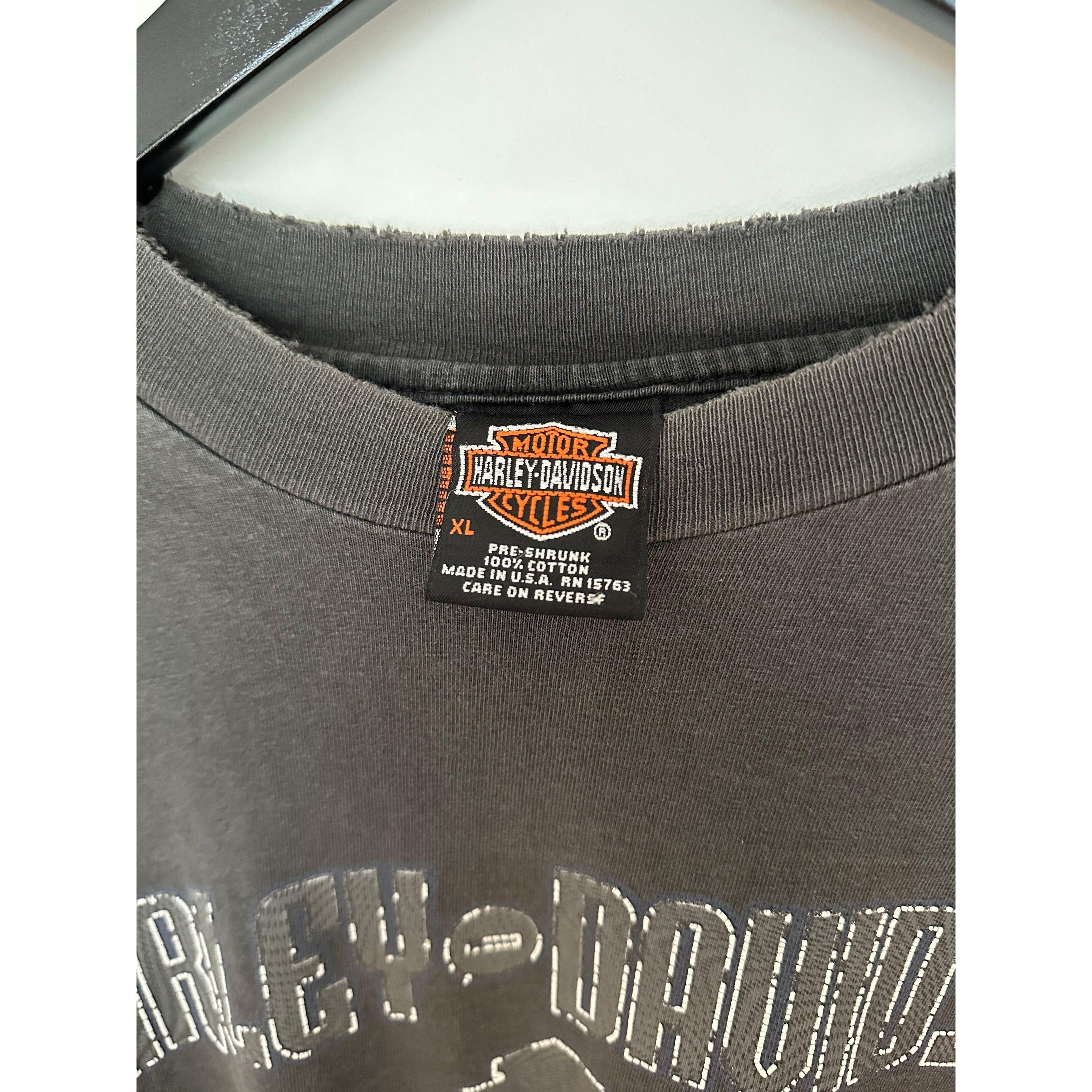 Vintage VINTAGE HARLEY DAVIDSON THRASHED FADED LONG SLEEVE Size US XL / EU 56 / 4 - 4 Thumbnail
