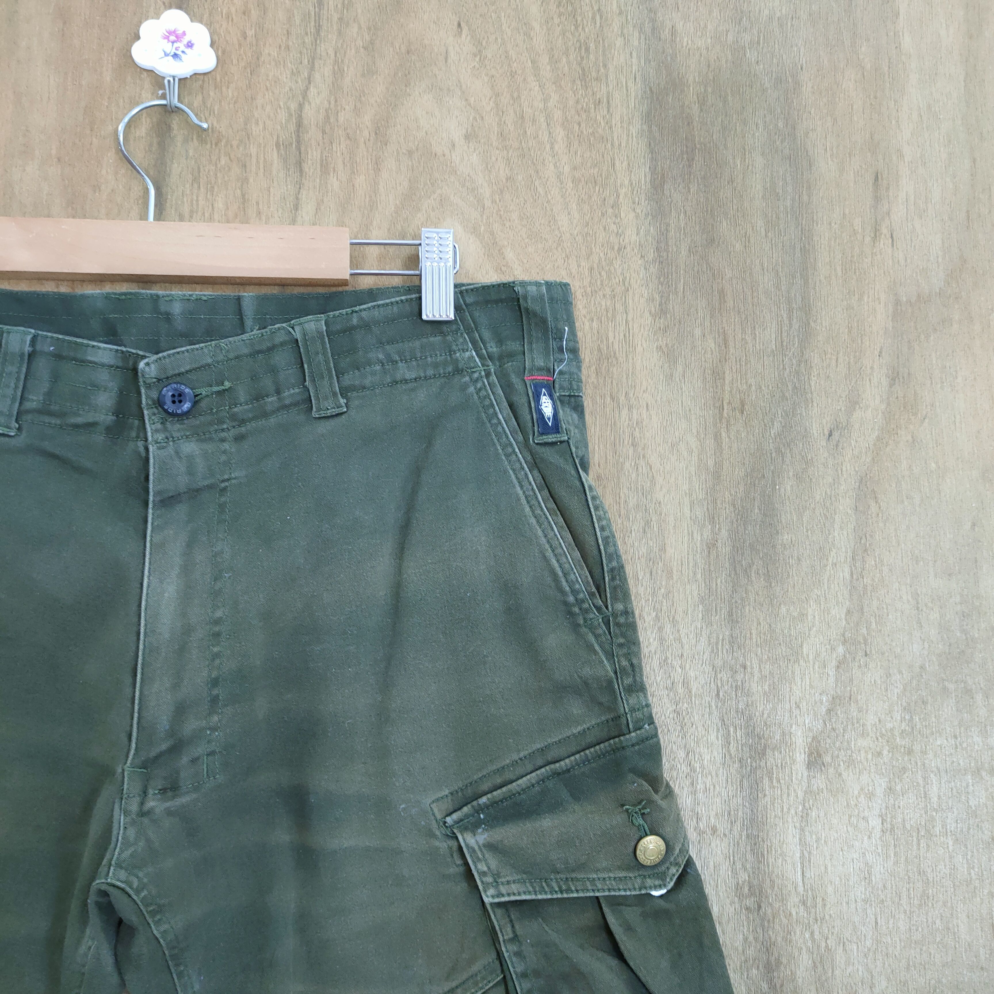 Japanese Brand VINTAGE GRIDE FADED GREEN CARGO PANTS Size US 33 - 5 Thumbnail