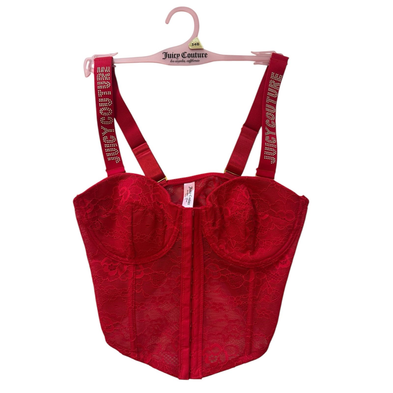 Juicy Couture NEW Juicy Couture Y2K Women’s 34B Red Corset Lingerie Top Size ONE SIZE - 2 Thumbnail