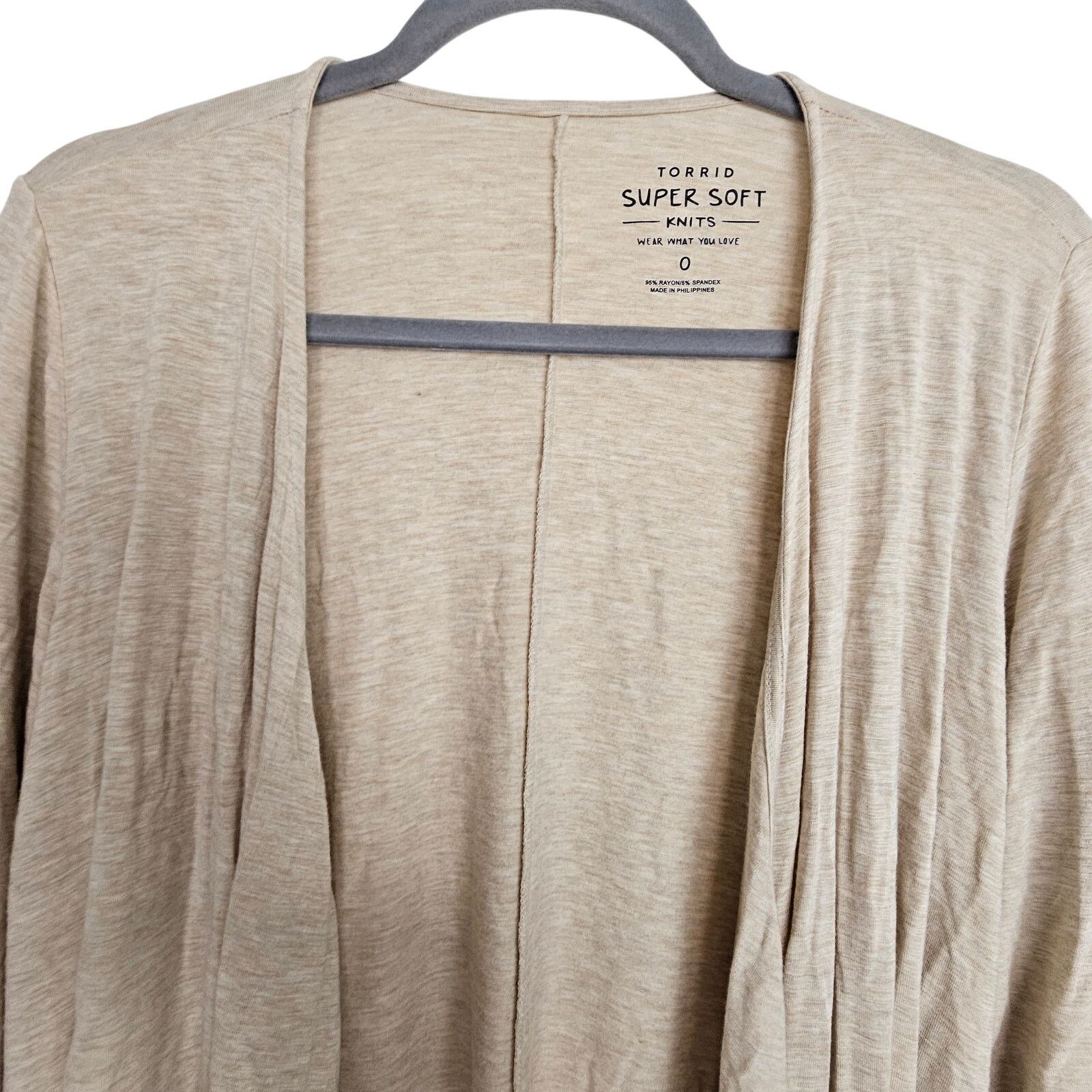 Corridor Torrid Super Soft Knits Women 0X Tan Cardigan Open Front Size XL / US 12-14 / IT 48-50 - 2 Thumbnail