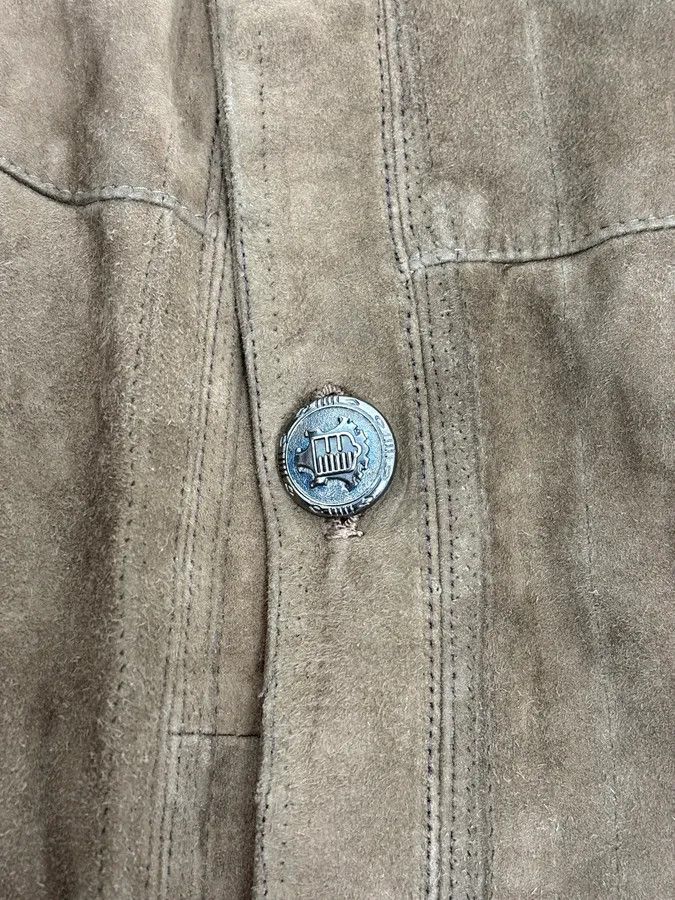 Armani Collezioni 2000s Giorgio Armani Le Collezioni Brown Suede Buttoned Leather Jacket Size US XS / EU 42 / 0 - 9 Thumbnail