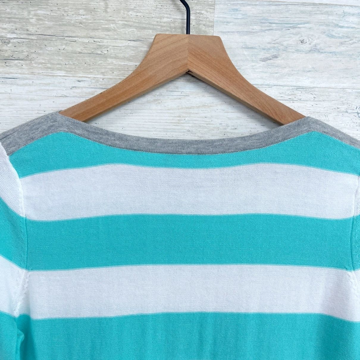 Other Belford Pima Cotton Stripe Knit Top Blue White 3/4 Womens S Size S / US 4 / IT 40 - 5 Thumbnail