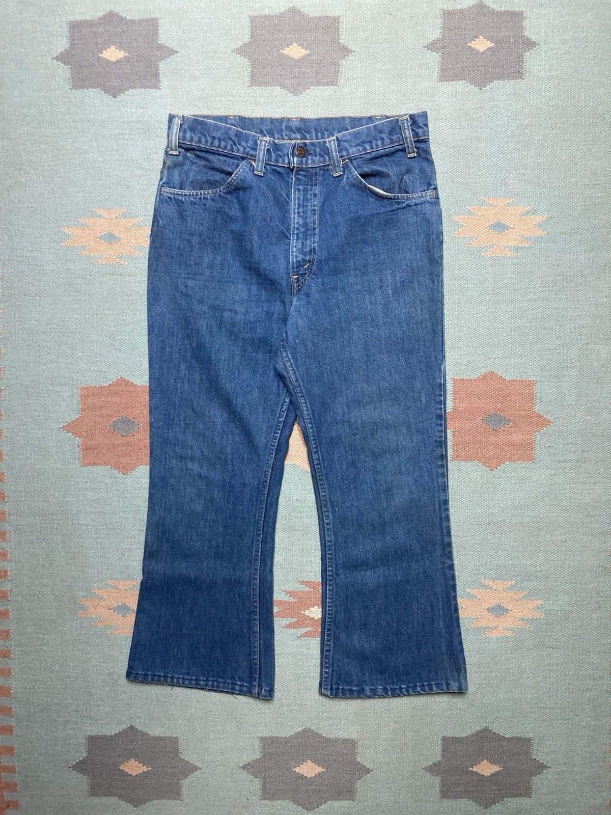 Levi's × Vintage 70s Levi's 646 0217 jeans bell bottom flare orange tab 32x24 Size US 32 / EU 48 - 5 Thumbnail