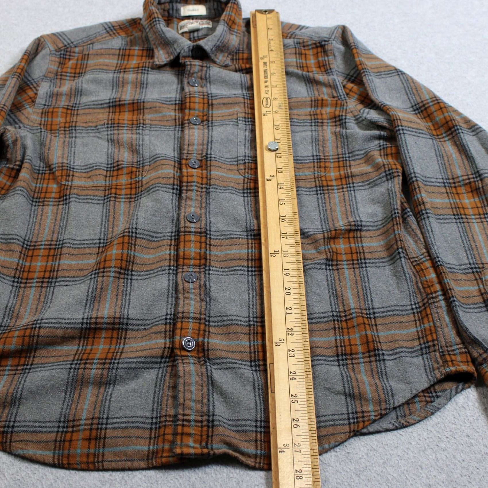 J.Crew J.CREW Shirt Mens M Gray Plaid Flannel Button Shacket Outdoor Casual Classic Fit"} Size US M / EU 48-50 / 2 - 5 Thumbnail