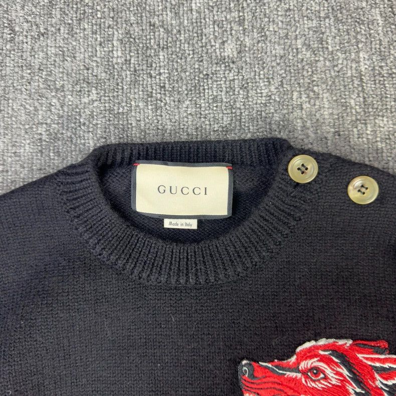 Gucci Gucci Black knitted embroidered sweater 2502-Nextarrow Size US XS / EU 42 / 0 - 2 Thumbnail