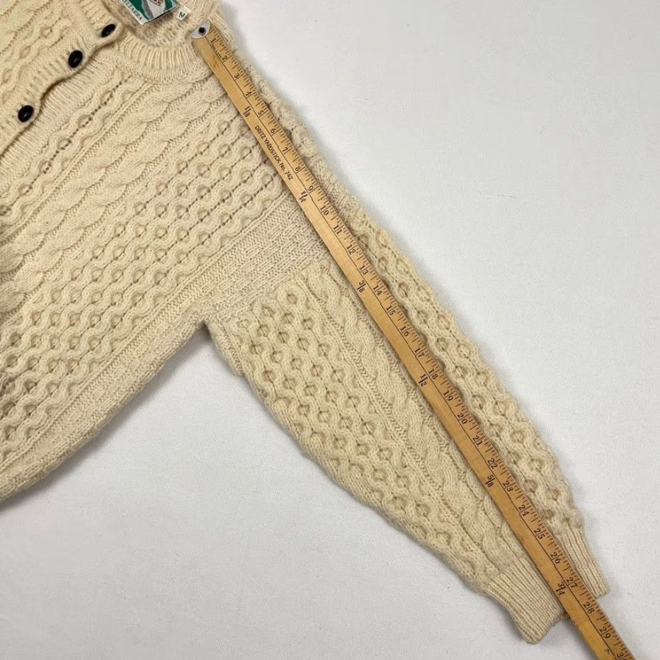 Vintage Gaeltarra Cardigan Sweater Womens M Oversized Cream Beige New Wool Cable Knit Size M / US 6-8 / IT 42-44 - 6 Thumbnail