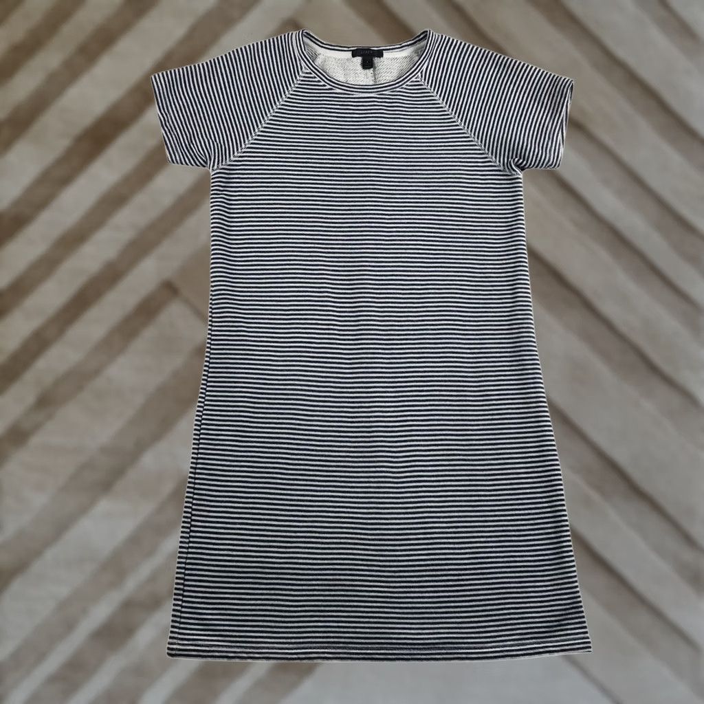 J.Crew J.Crew T-Shirt Dress Small Navy White Striped French Terry Raglan Short Sleeve Womens Size S / US 4 / IT 40 - 1 Thumbnail