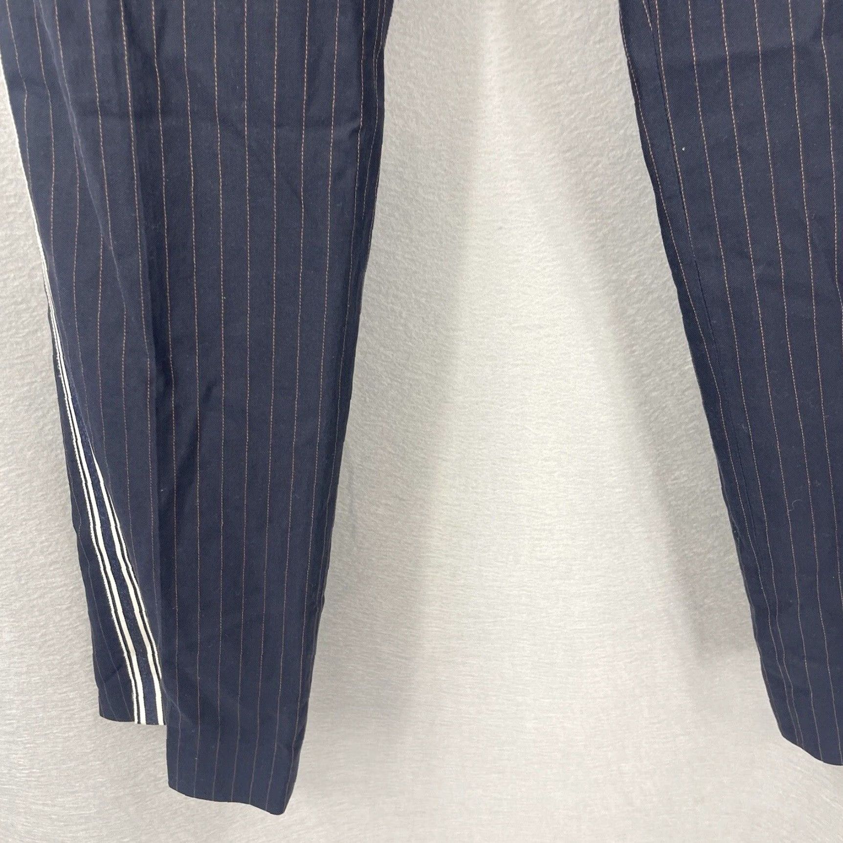 6397 VINTAGE 6397 Women's Wool Blend Striped Pants Ankle Style Mid Rise Casual Office Blue S Preppy Size 28" / US 6 / IT 42 - 3 Thumbnail